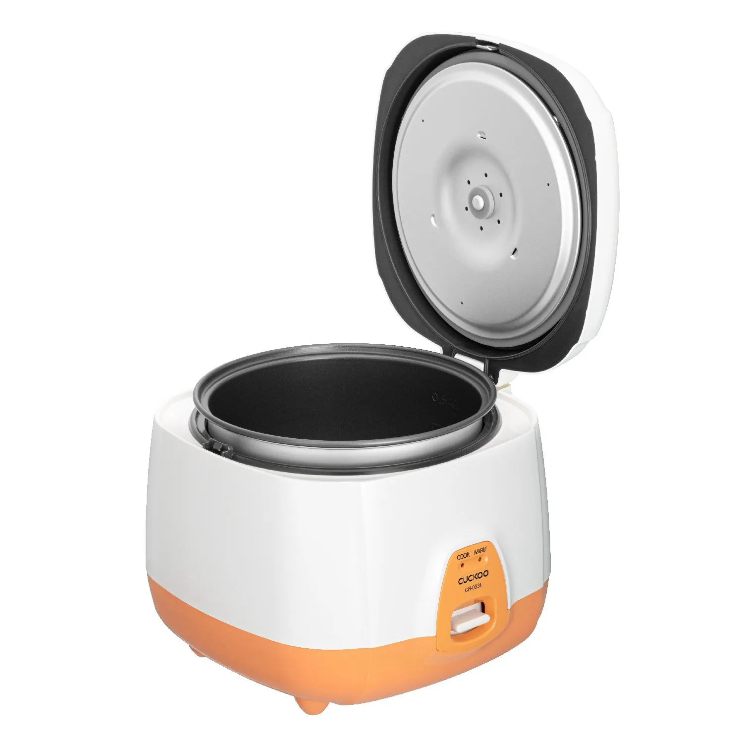 Aparat pentru gatit orez sub presiune CUCKOO CR-0331, Capacitate 0.54L, 220V/50-60Hz, 25x25x26cm, Structura multistrat, Alb/Portocaliu - imagine 3