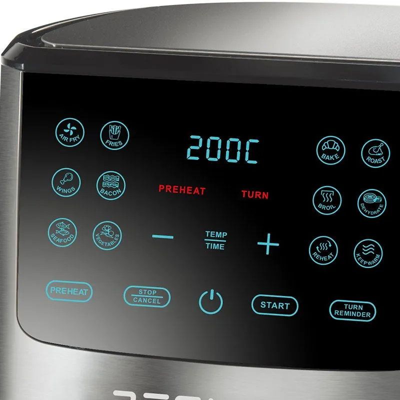Friteuza aer cald Tesla AF501BX , Capacitate 5L, Putere 1300W, Panou digital, 12 programe, Inox - imagine 2