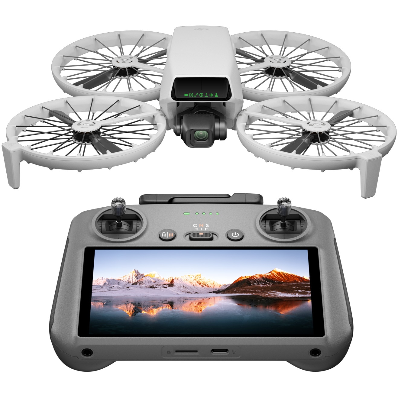 Drona DJI Flip Fly More Combo, DJI RC 2, 4K/60 fps HDR, 48 Mpm, Autonomie timp de zbor 31 min, Viteza 12-16 m/s, 249g, Alb - imagine 3