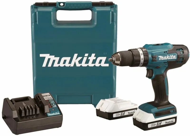 Masina de Gaurit cu Percutie Makiita HP488D002, 18V, 2x Baterii 1.6mAh, Acumulator, Albastru