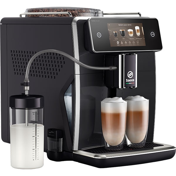 Espressor automat Saeco Xelsis SM7680/00, ecran tactil, 15 bauturi, 15 bar, rasnita ceramica, 8 profiluri, black