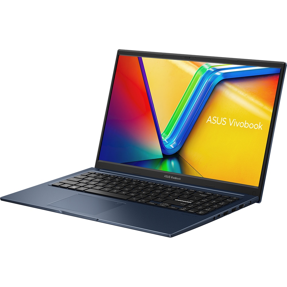 Laptop ASUS VivoBook 15 R1504ZA-BQ358, Display 15.6 inch FHD, Intel Core i5-1235U, 10-Core pana la 4.4 GHz, 8 Gb RAM 3200 MHz, SSD 500 Gb M.2, Intel UHD Graphics, Wi-Fi 6, USB-C, HDMI, Jack 3.5mm, Quiet Blue