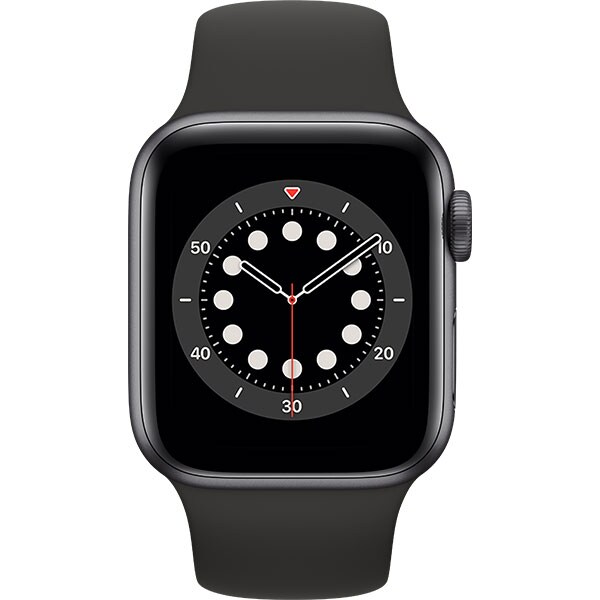 Apple Watch Series 6 44mm, A2292, GPS, Space Gray Aluminium Case, Black Sport Band