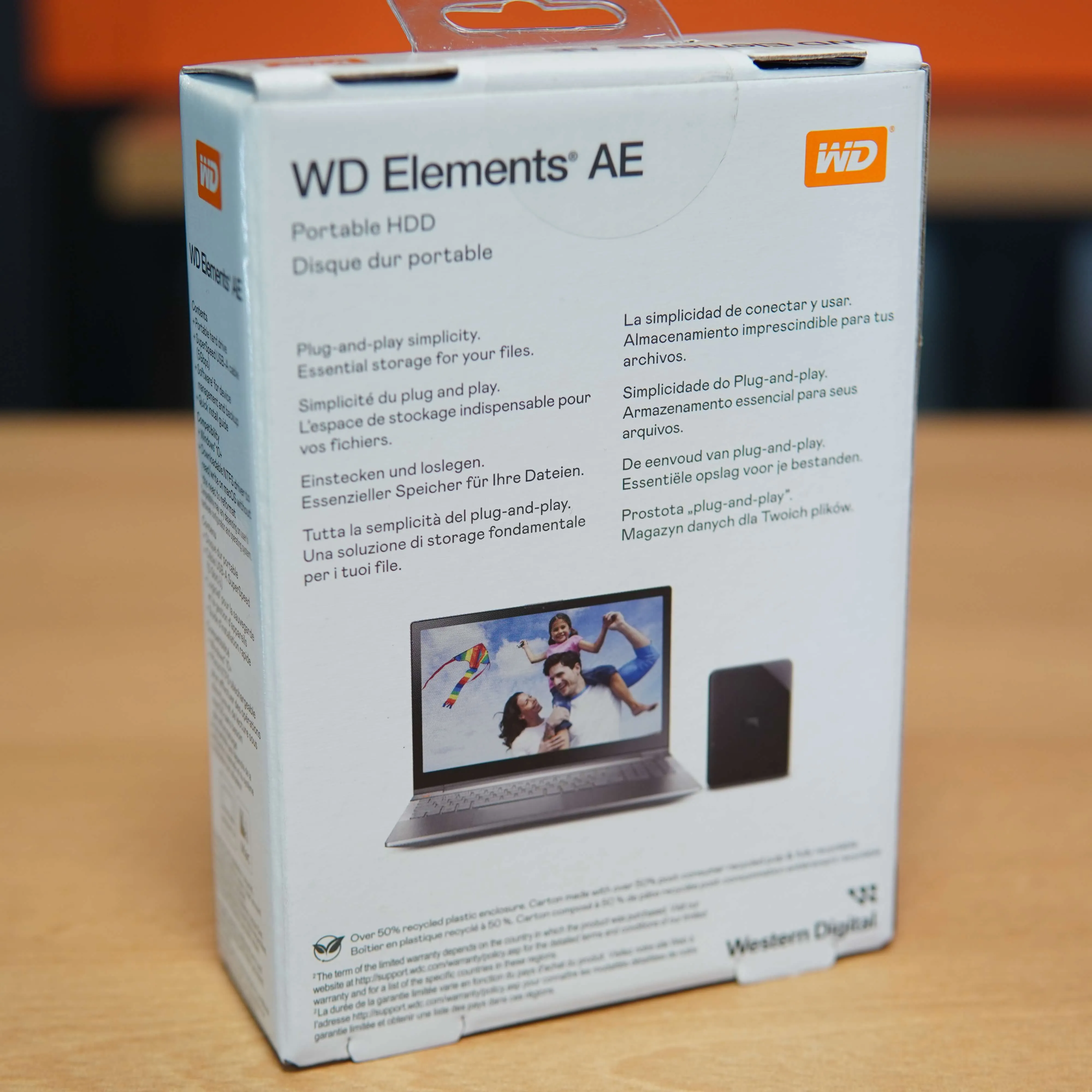 Hard Disk (HDD) Extern WD Elements AE, 2 TB, USB 3.0, Negru - imagine 3