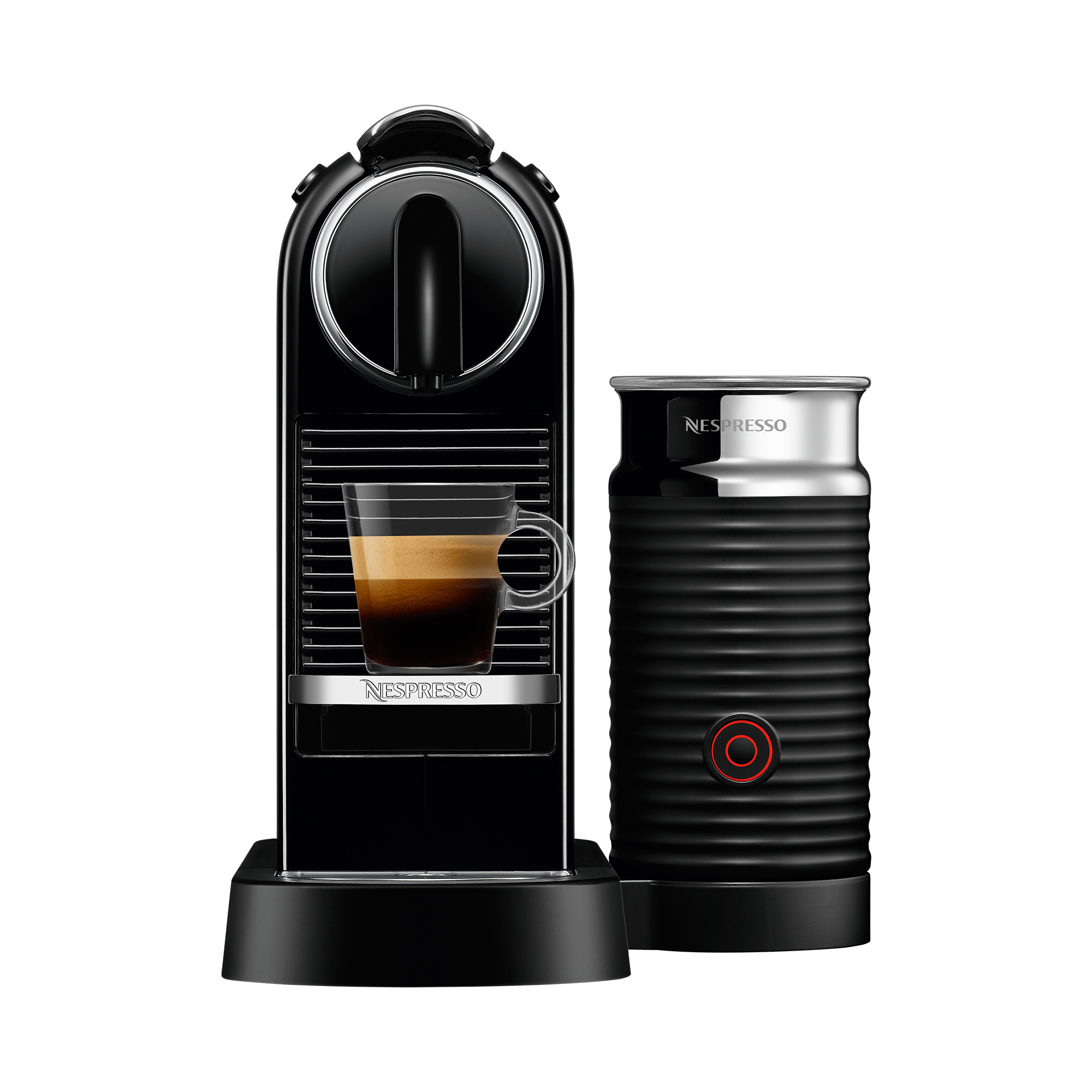 Espressor cu capsule Nespresso CitiZ and Milk D123, 19 bari, 1.0L, dispozitiv spumare Aeroccino integrat, Negru
