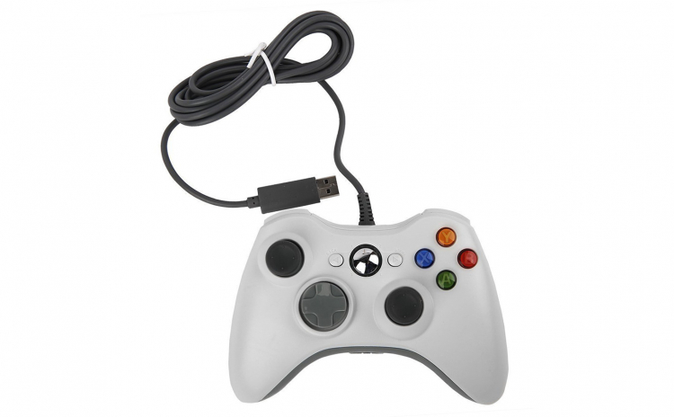 Controller cu fir Microsoft Xbox 360, White - imagine 2