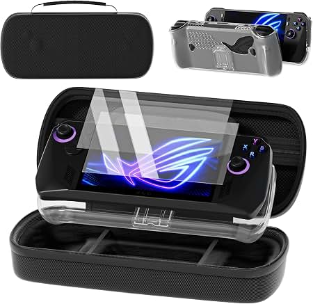 Husa Transport Quaggy Carrying case 3 in 1 Pentru ROG Ally X Si ROG Ally, Protectie Ecran, Husa Silicon, Transparenta