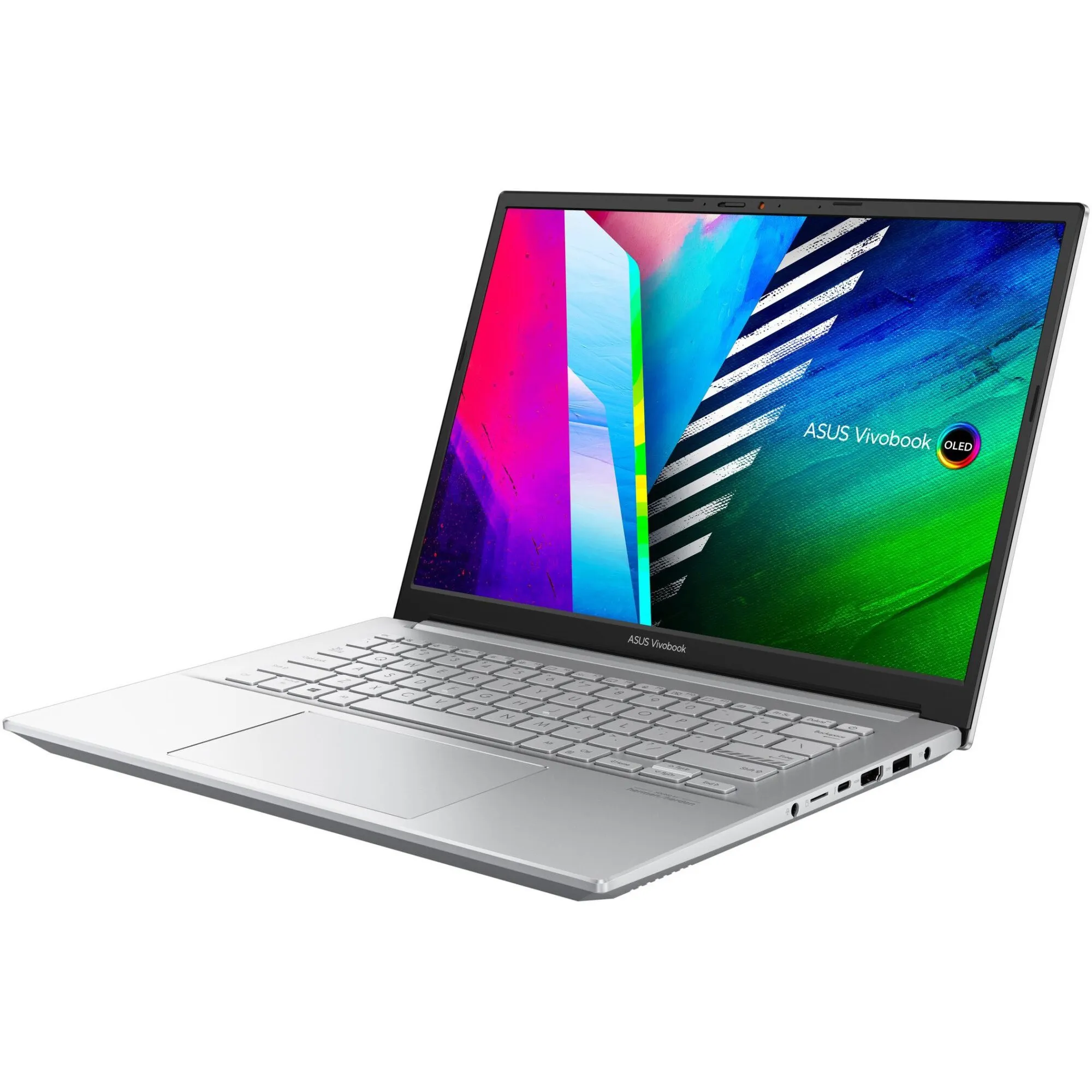 Laptop ASUS Vivobook Pro 14 K3400P, Display 14 inch 2.8K, Intel Core i5-11300H 3.1 GHz, 8 Gb RAM DDR4, SSD 512 Gb NVMe 3.0 M.2, Intel Iris Xe Graphics, Wi-Fi 6, HDMI, USB-C, Thunderbolt 4, Jack 3.5mm, Silver