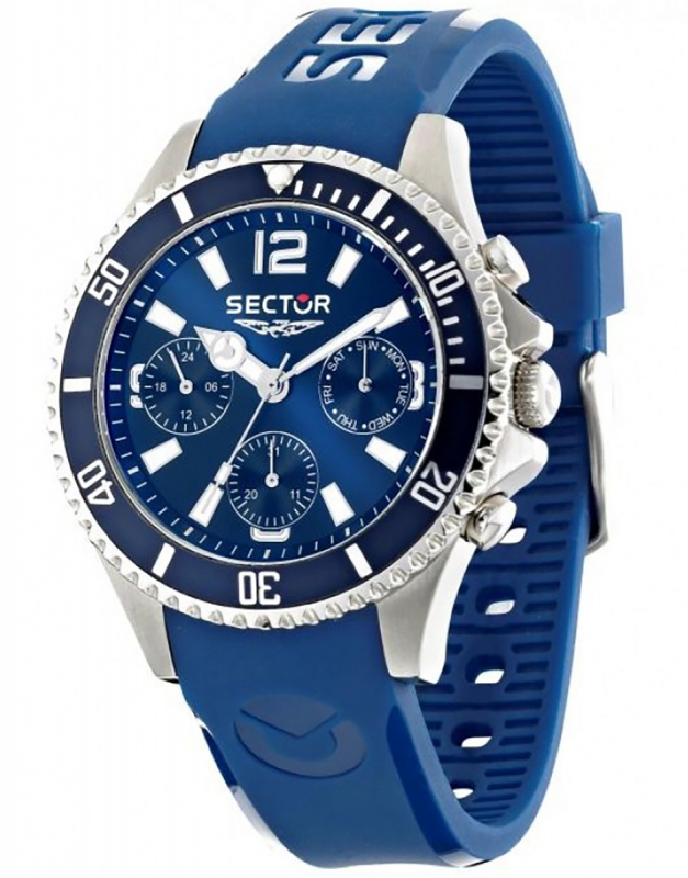 Ceas Barbatesc Sector R3251161047, 50.2 mm, 10 ATM, Carcasa Otel Inoxidabil, Bratara Cauciuc, Quartz, Analog