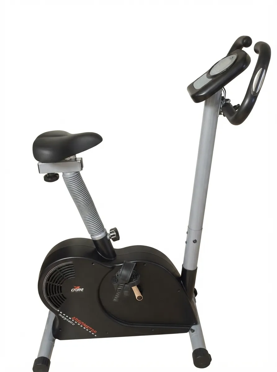 Bicicleta Fitness Ergometru Crane Sports MD 4921, Rezistenta Magnetica, Display LCD, Greutate Maxima 110 kg, Black Grey - imagine 2