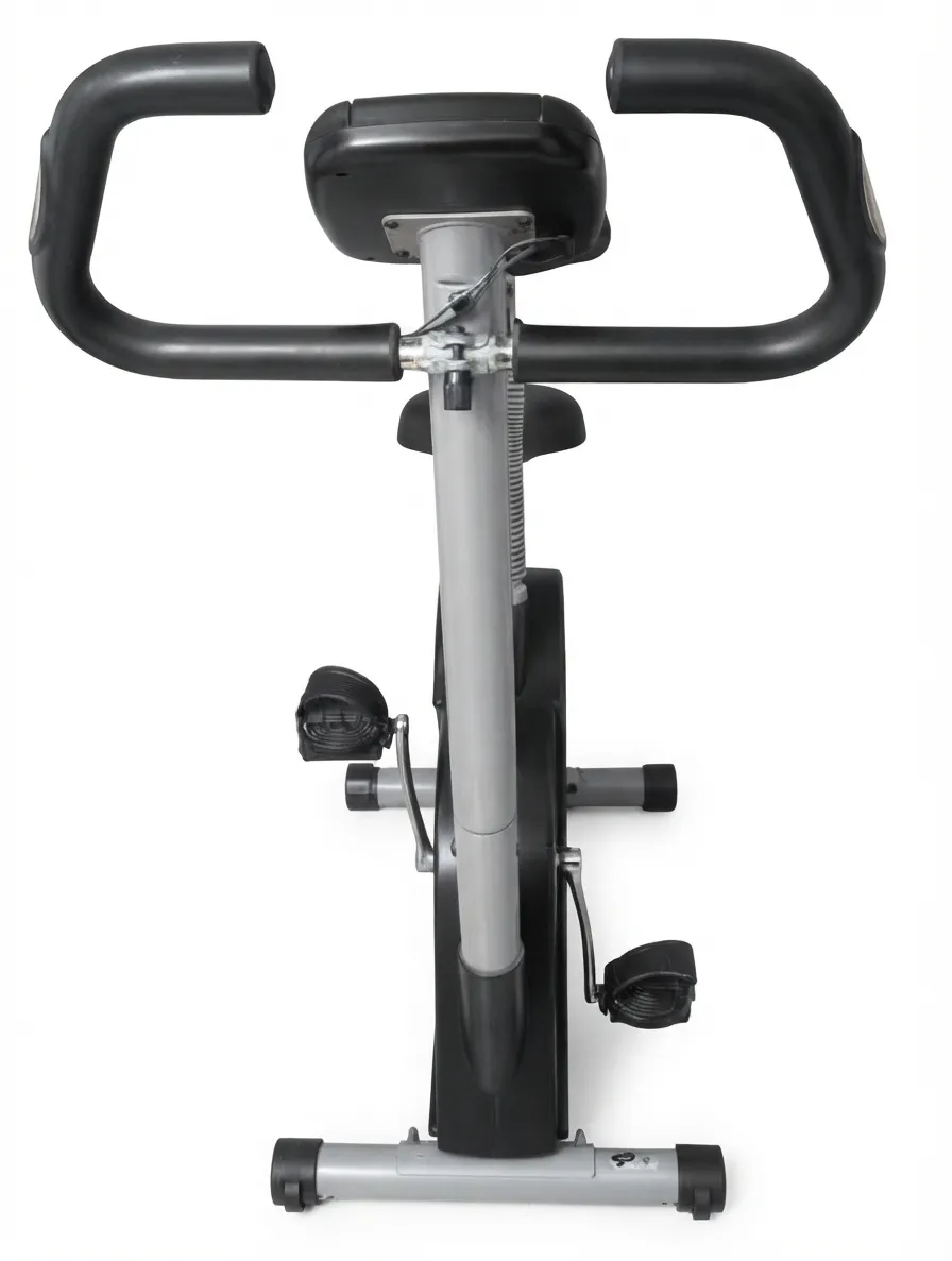 Bicicleta Fitness Ergometru Crane Sports MD 4921, Rezistenta Magnetica, Display LCD, Greutate Maxima 110 kg, Black Grey - imagine 3