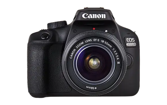 Aparat foto Canon EOS 4000D, 18 Mp, APS-C, Montura EF, Obiectiv 18-55mm f/3.5-5.6 IS STM III