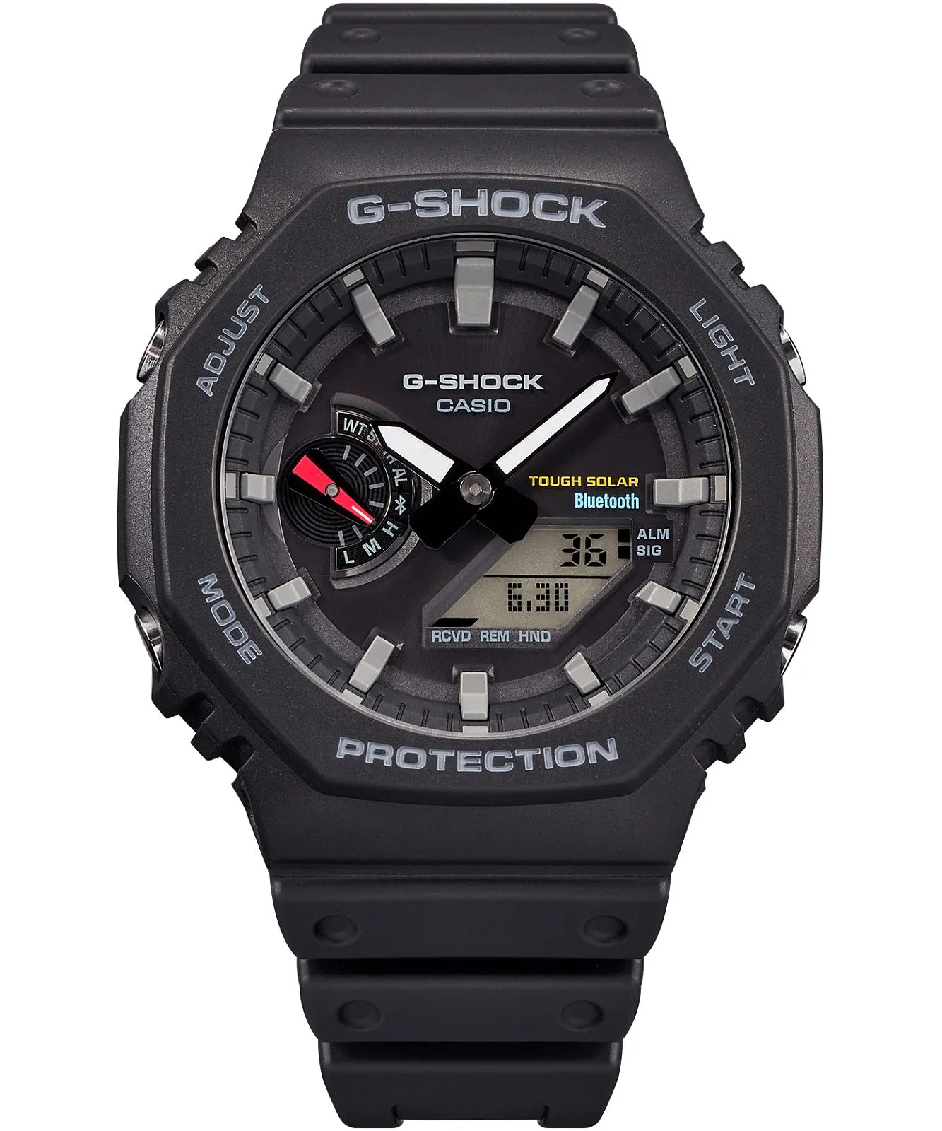 Ceas Casio G-Shock GA-B2100-1AER, Tough Solar, 45mm, Bluetooth, Carbon Core Guard, Analog-Digital, 20 ATM / 200 m, Negru