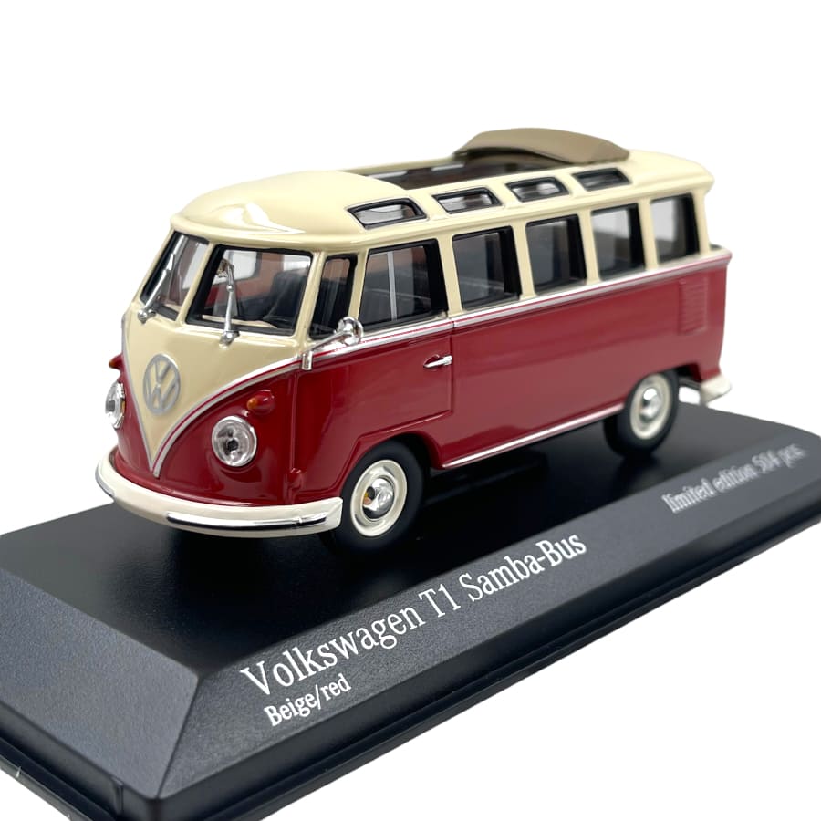 Macheta 1/24 Jamara Germany, 1962 Volkswagen Classical T1 Bus, Rosu