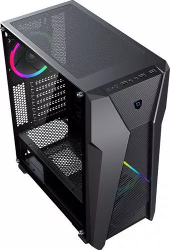 Carcasa PC AQIRYS Canopus ARGB, Mid Tower, fara sursa,3 Coolere, Negru