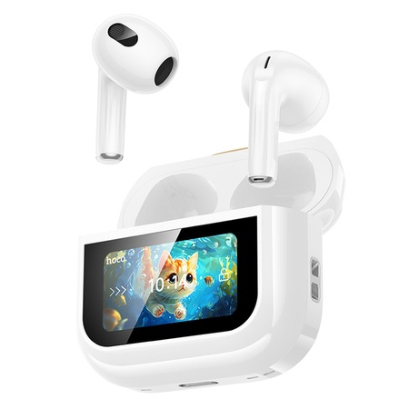 Casti In-Ear Hoco EW81, True Wireless, ANC, Bluetooth, Display tactil, Alb