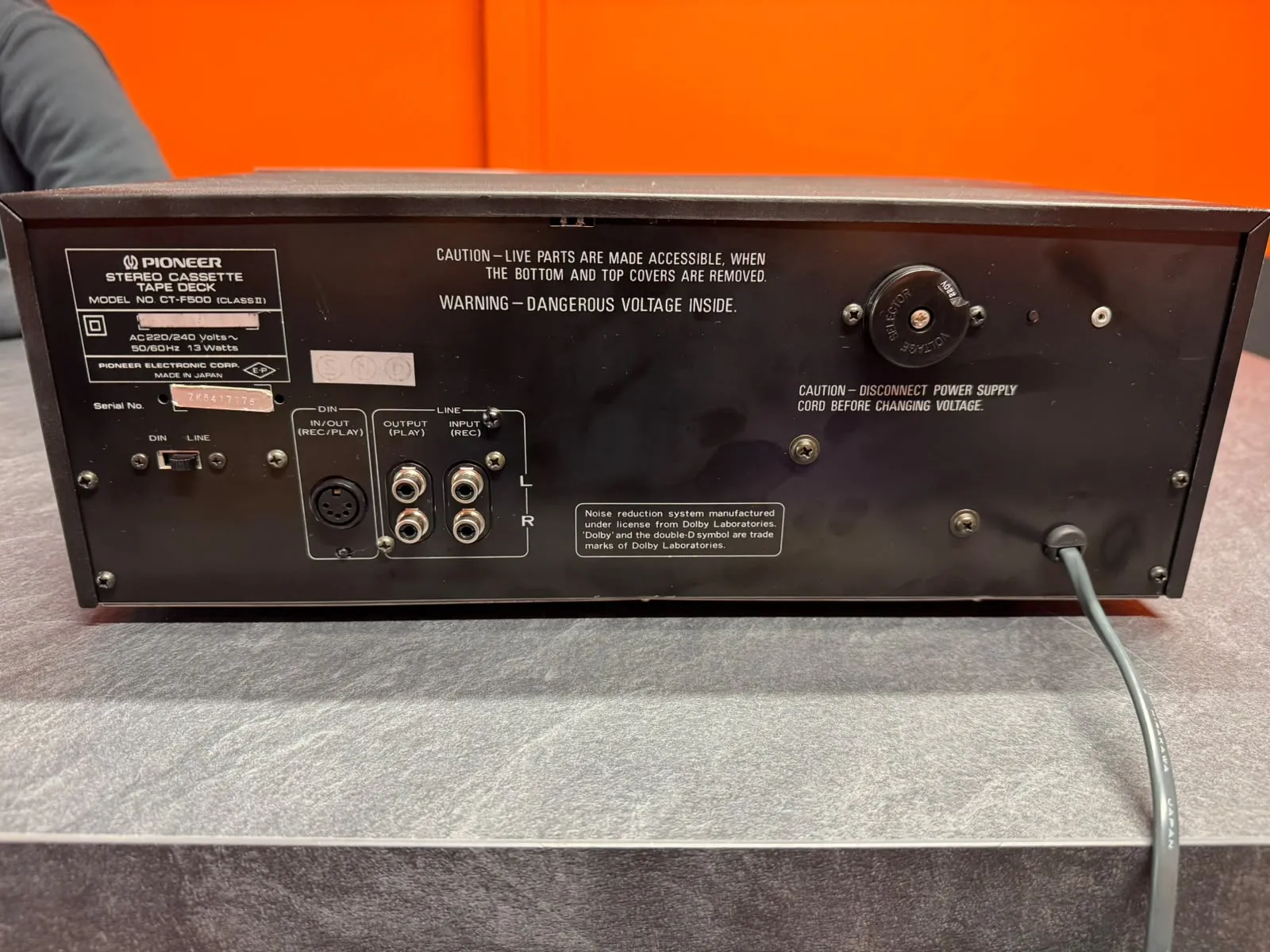 Stereo Cassette DECK Pioneer CT-F500 , 2 Capete, Dolby B NR, Full Auto-Stop, Intrari Mic L/R, Argintiu - imagine 6