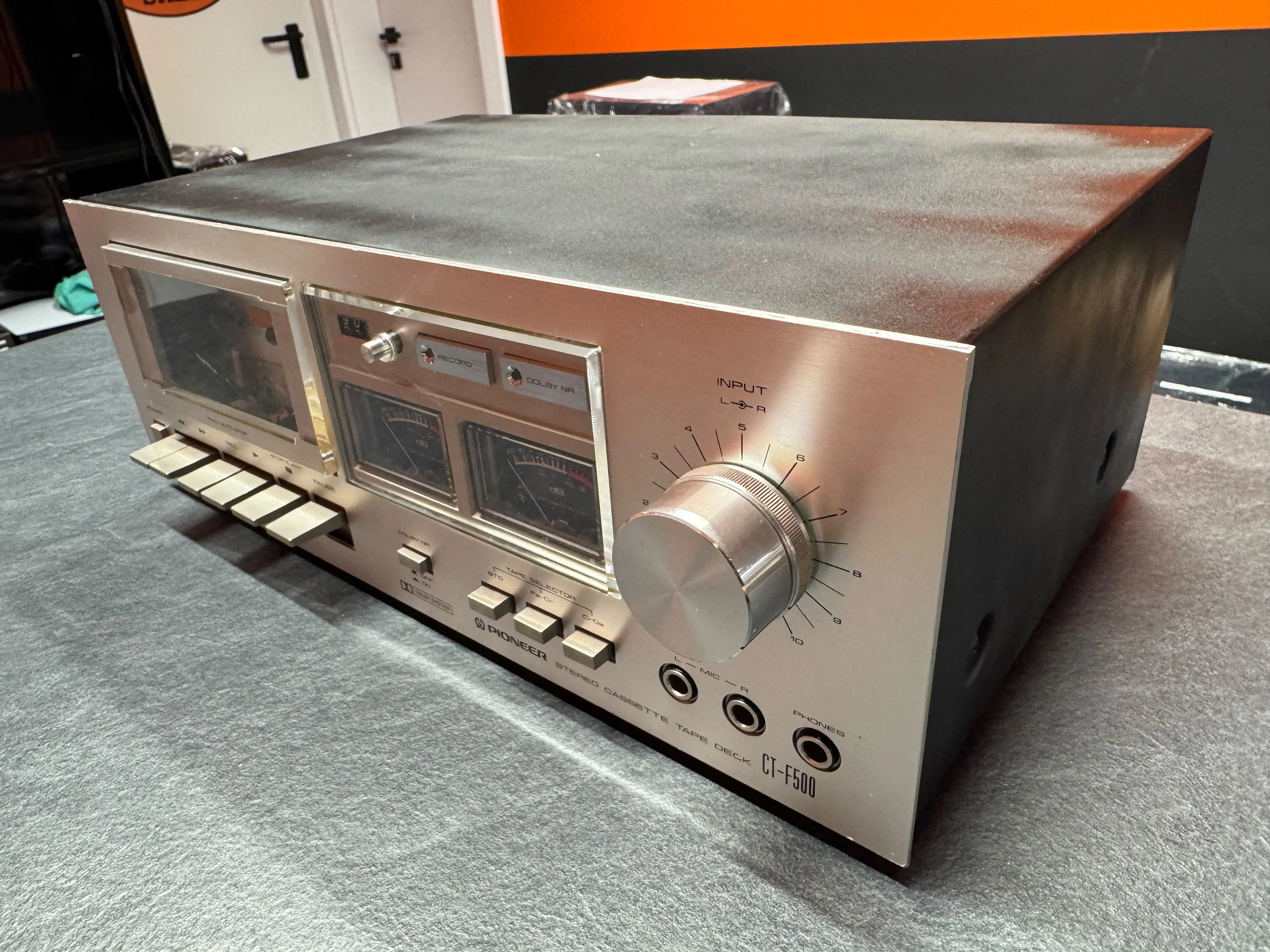 Stereo Cassette DECK Pioneer CT-F500 , 2 Capete, Dolby B NR, Full Auto-Stop, Intrari Mic L/R, Argintiu - imagine 4