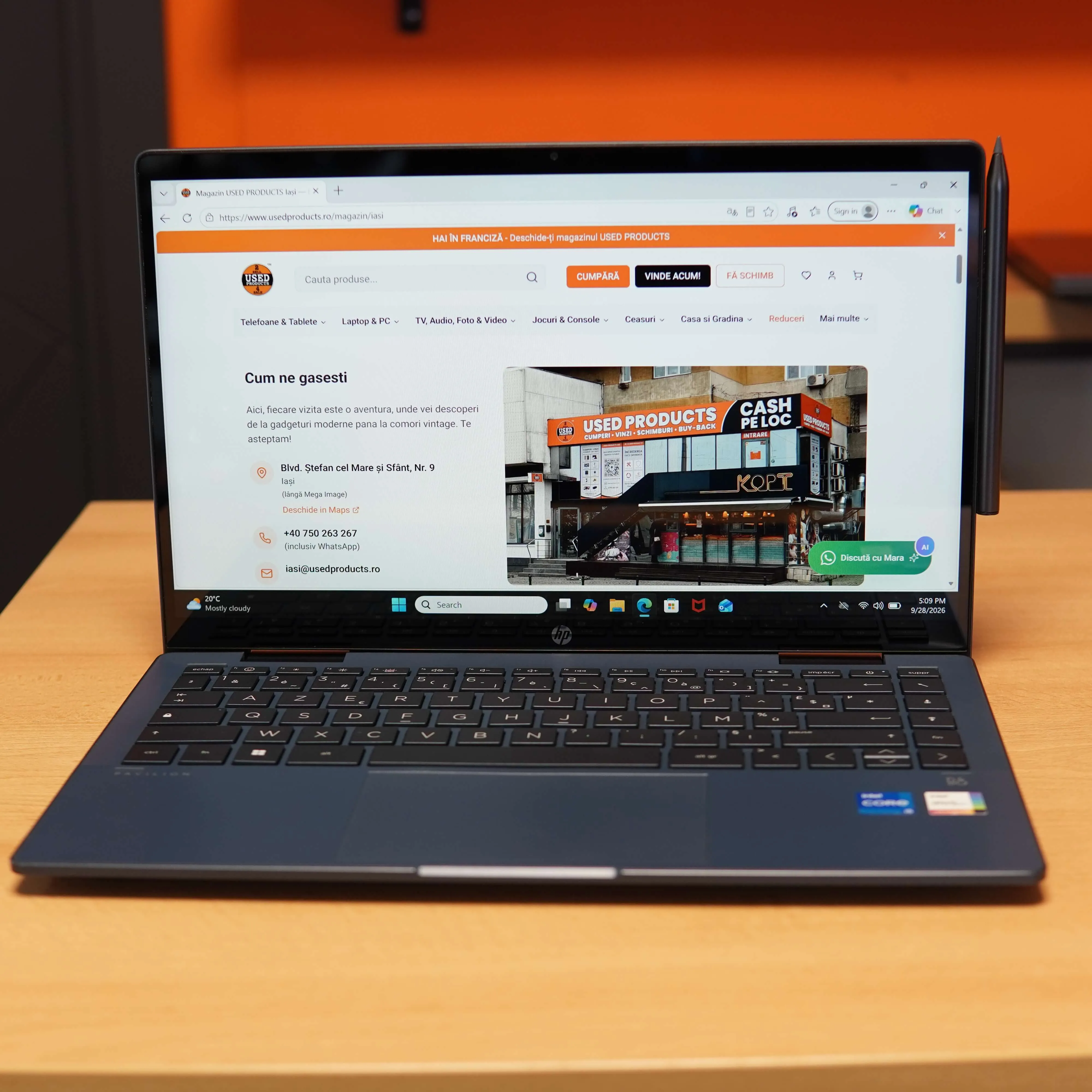 Laptop HP Pavilion x360 2-in-1 Laptop 14-ek1002nk, i5-1335u, 8 GB DDR4, 512 GB SSD, Layout AZERTY, Touchscreen, Tableta, Pen Inclus, Albastru - imagine 2