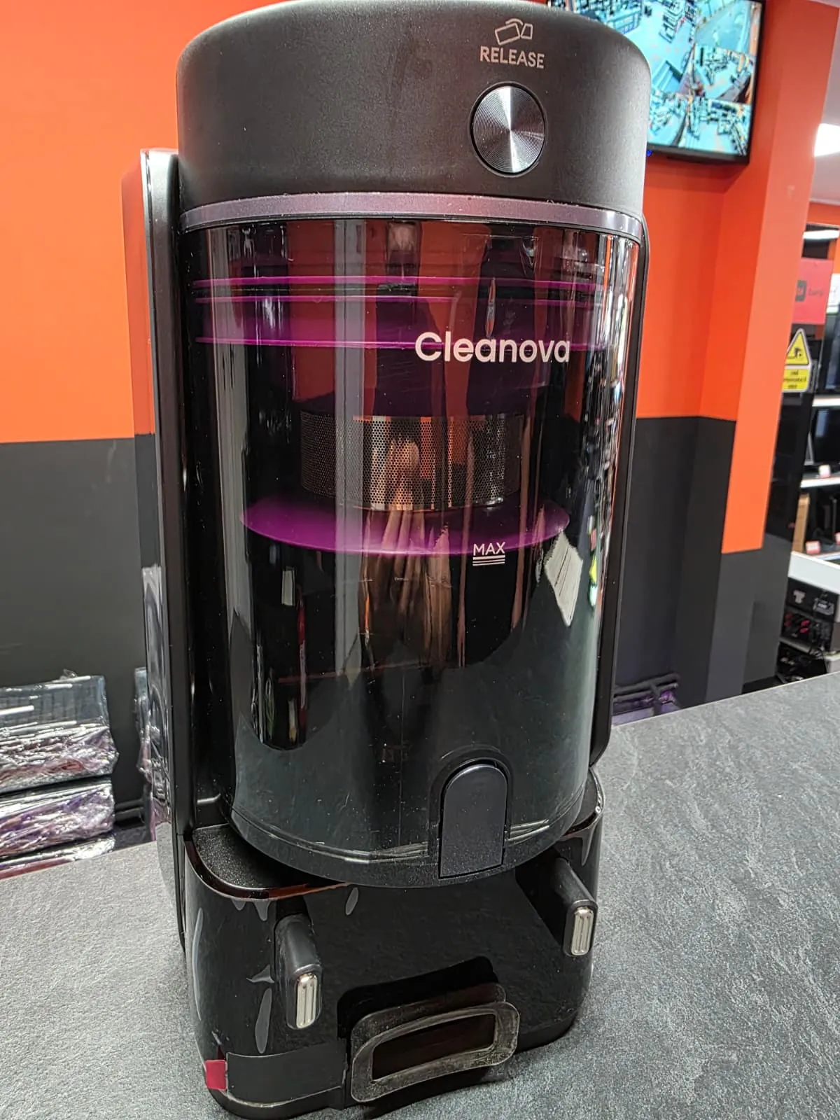 Robot aspirator Vexilar W15 Cleanova GreenBin, Mop si statie de auto-golire, Negru/Mov - imagine 3