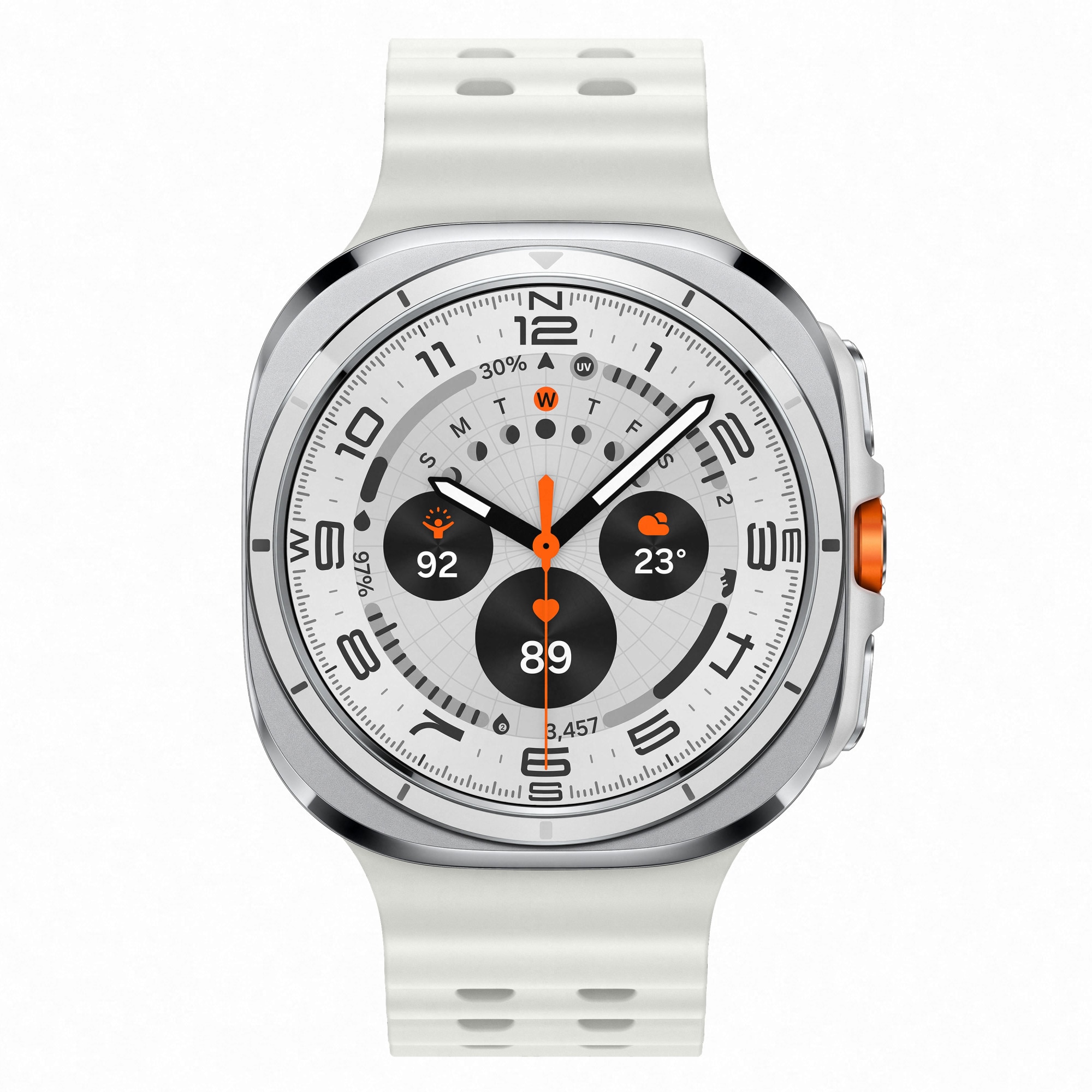 Samsung Galaxy Watch Ultra SM-L705F, 47 mm, LTE, Bratara Argintie Compatibila, Titanium White - imagine 4