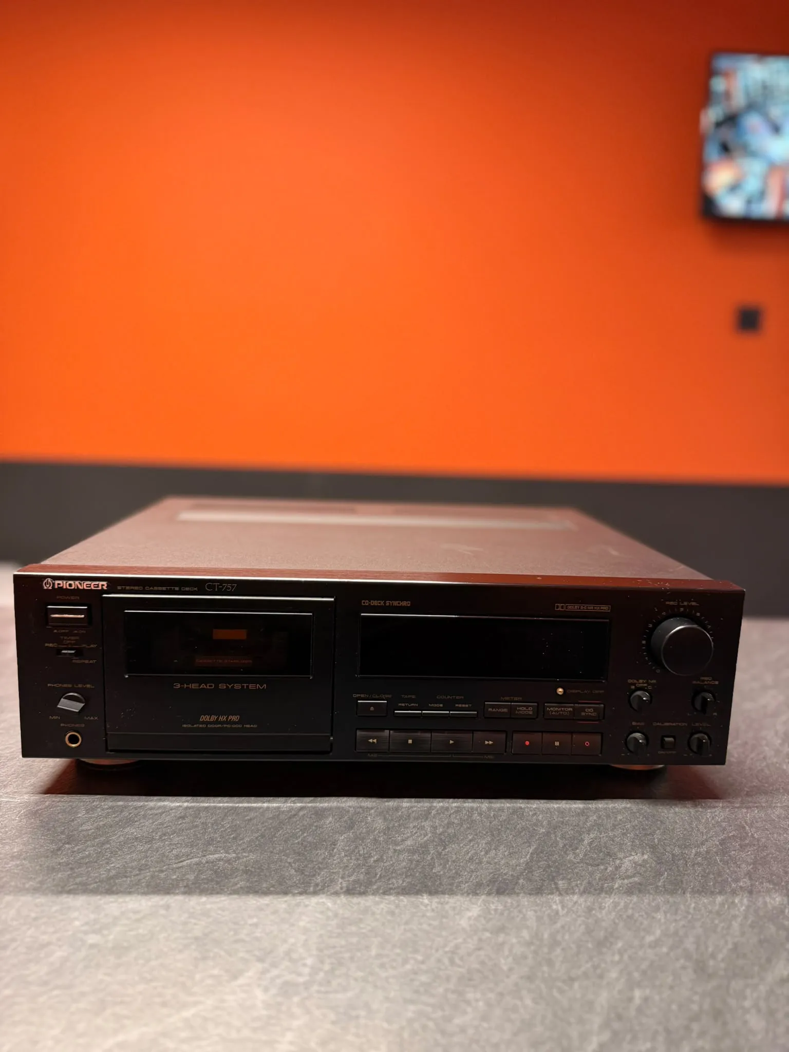Pioneer CT-757 Deck Stereo, 3 Capete, 3 Motoare, Dolby B/C, HX Pro, Metal Tape