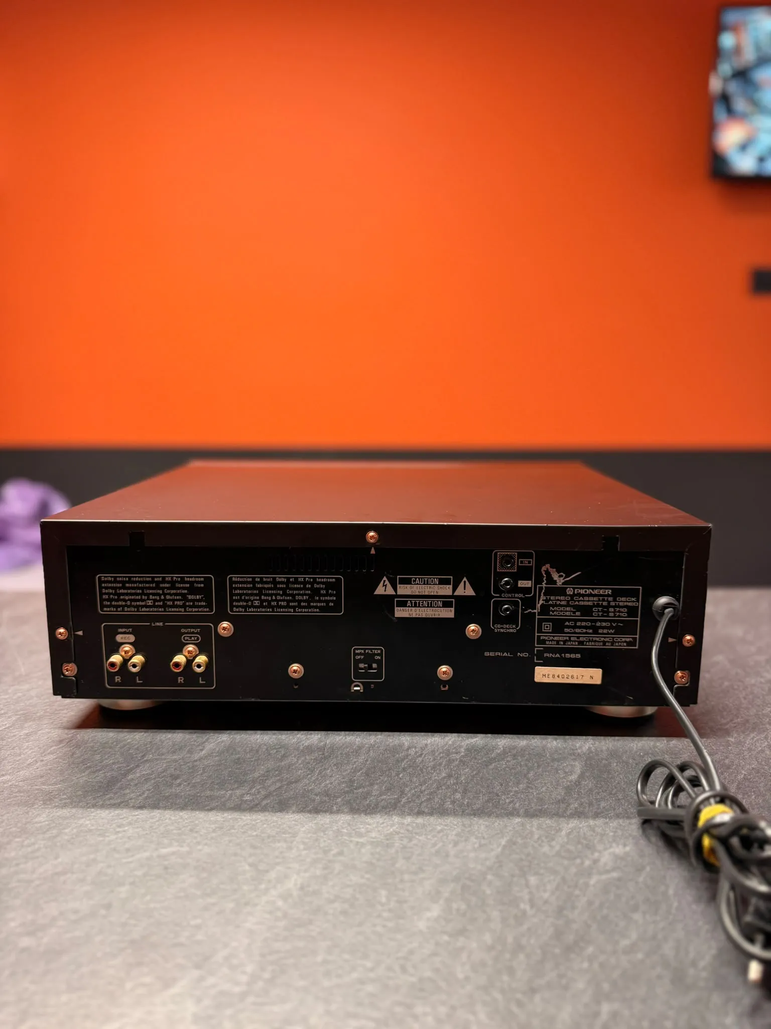 Pioneer CT-S710 Deck Stereo, 3 Capete, 3 Motoare, Dolby B/C, HX Pro, Metal Tape - imagine 4