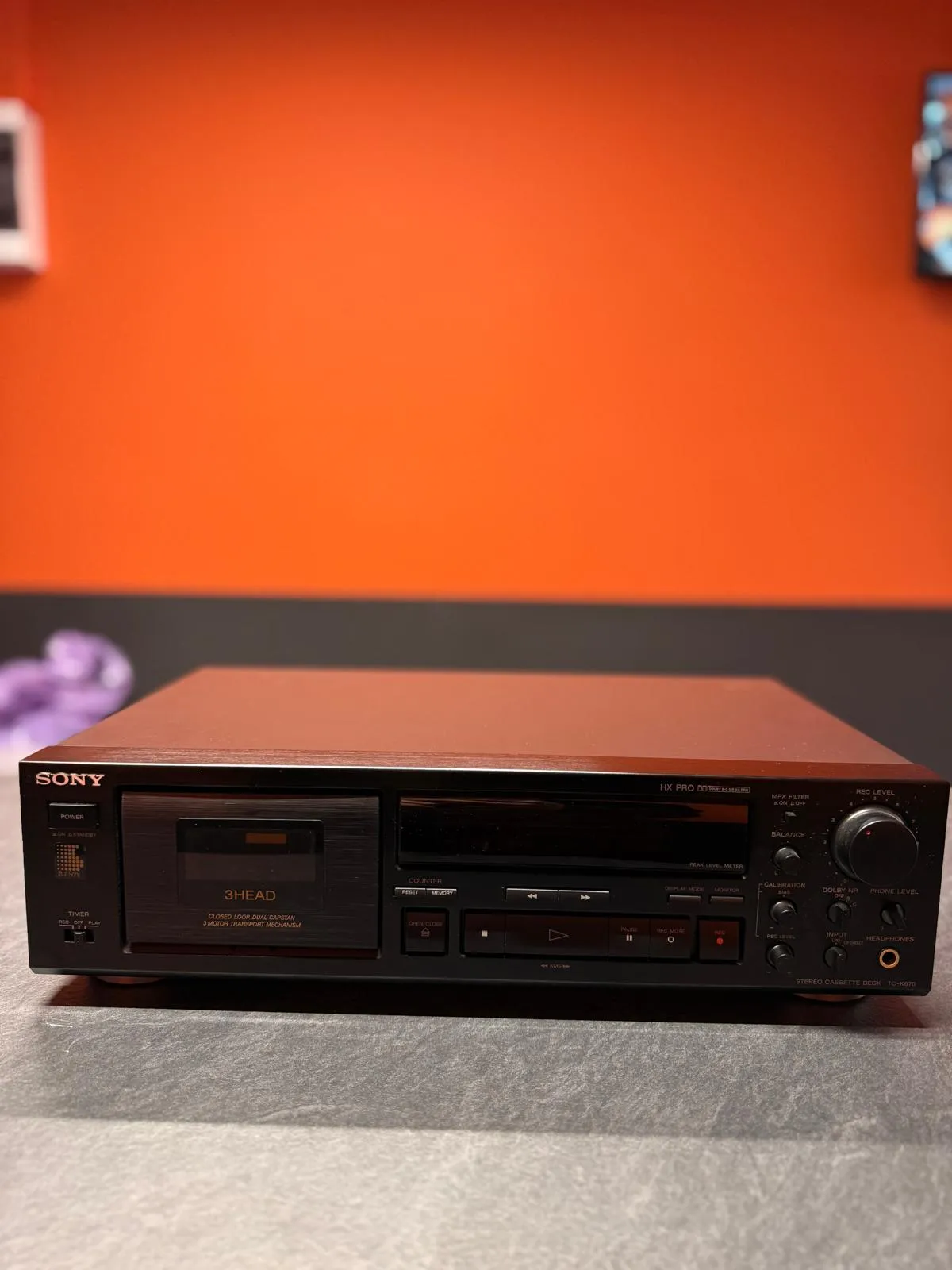 Sony TC-K670 Deck Stereo, 3 Capete, Dual Capstan, Dolby B/C, HX Pro, Metal Tape - imagine 2