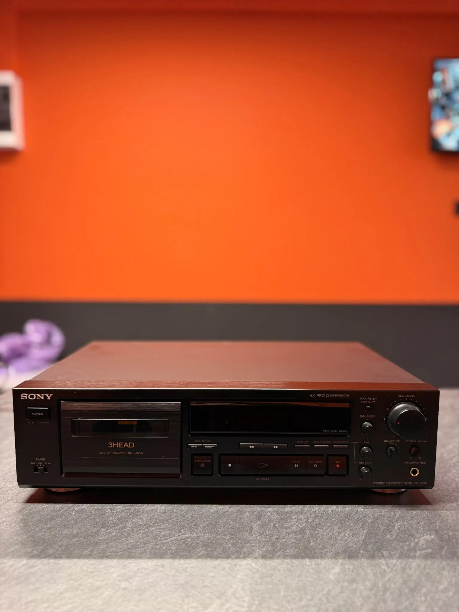Sony TC-K590 Deck Stereo, 3 Capete, Dolby B/C, HX Pro, Metal Tape - imagine 2