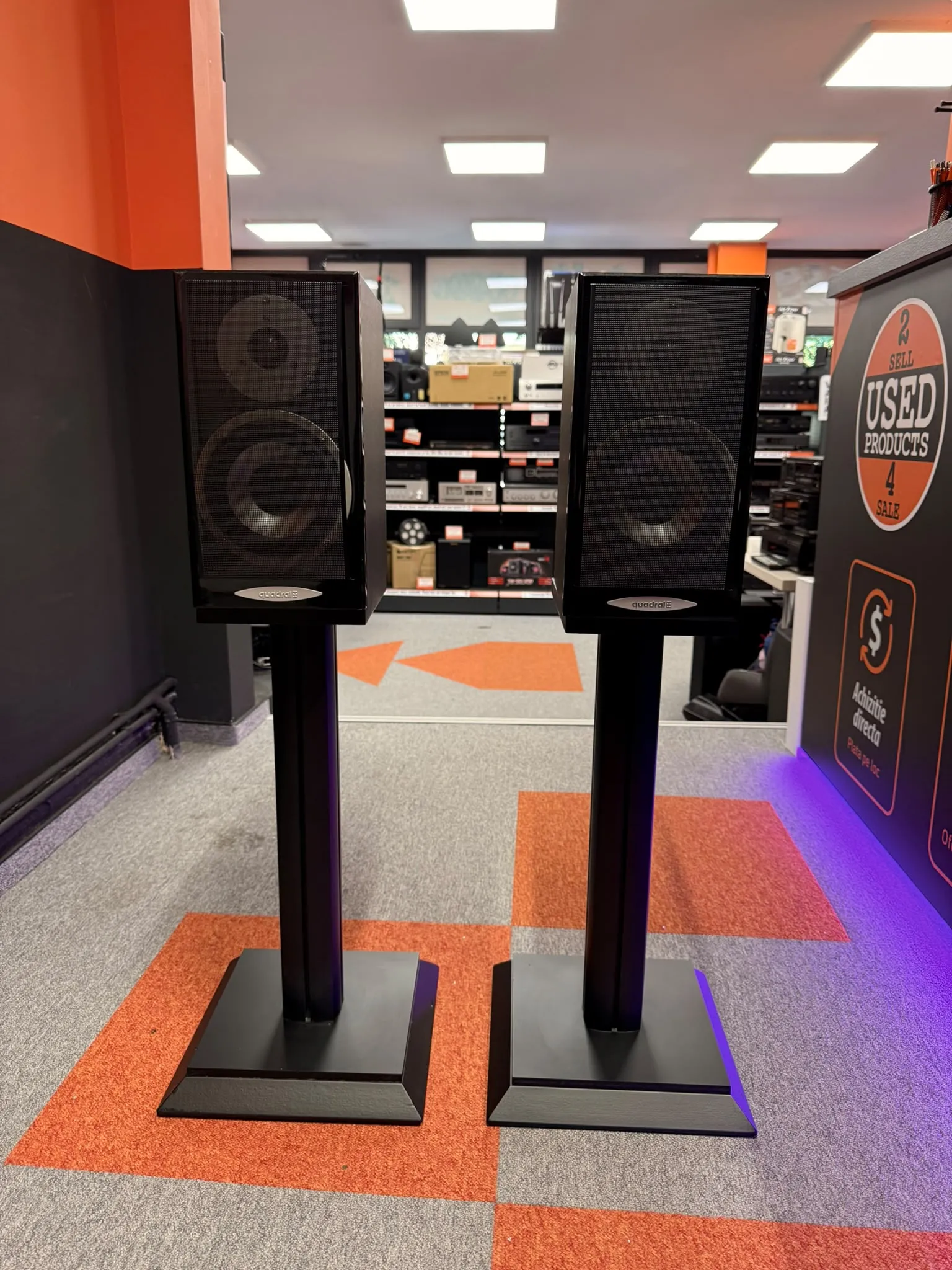 Quadral Argentum 02.1 Boxe Hi-Fi Bookshelf, 2 Cai, Bass Reflex, 60W RMS / 90W, 4-8 Ohm, cu Standuri