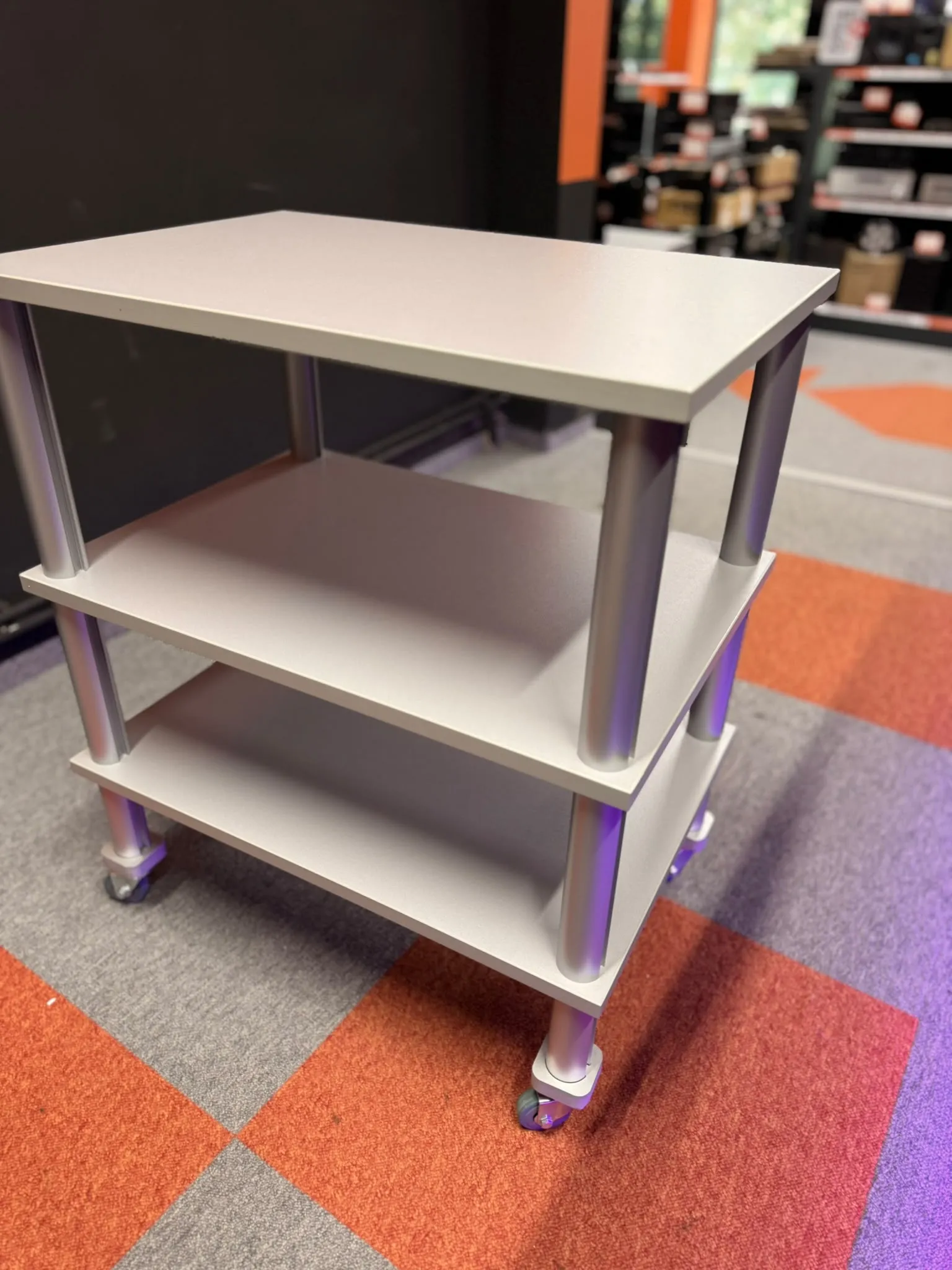 Rack Hi-Fi Audio cu 3 Polite, Finisaj Argintiu - imagine 2