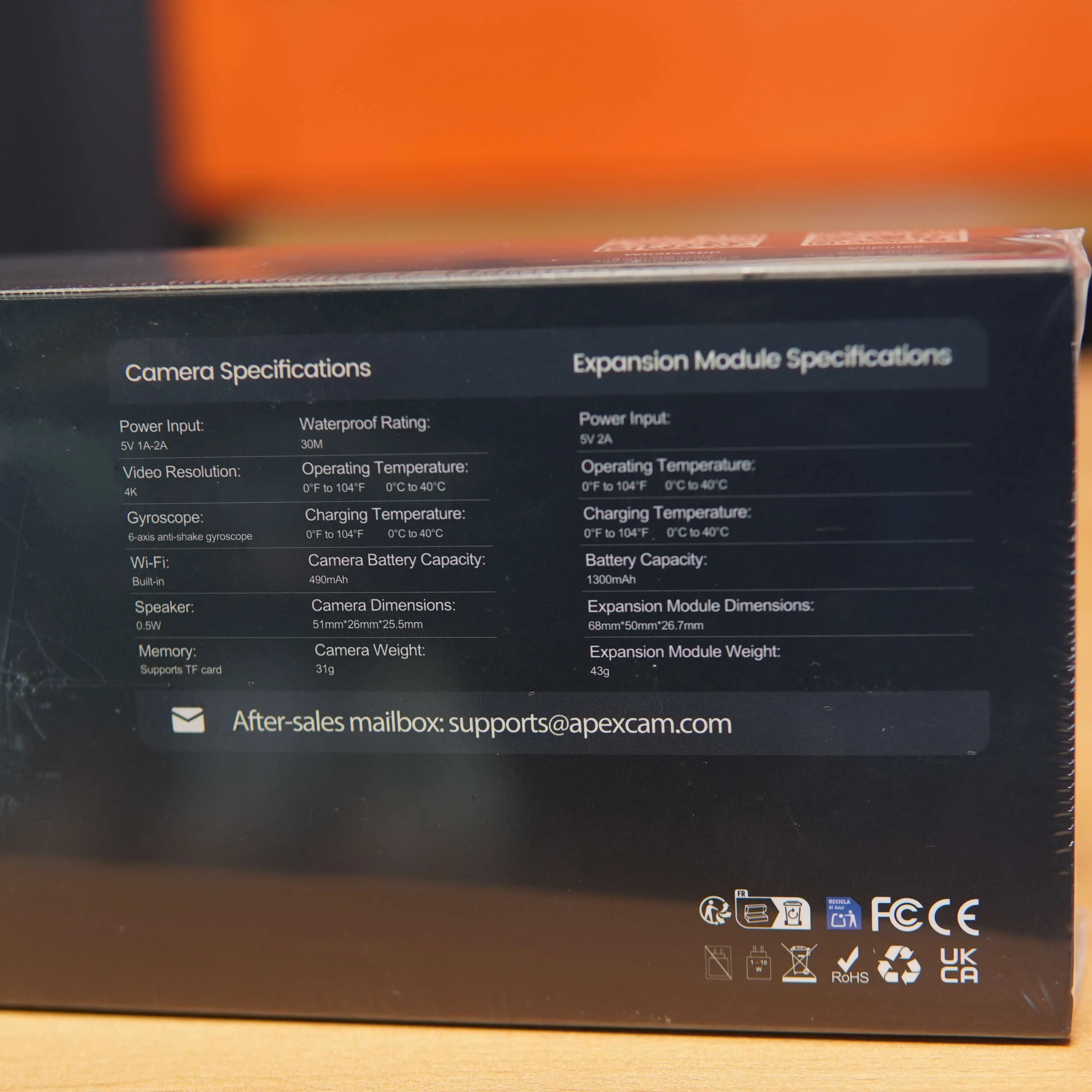 Camera Body Apexcam K70, 4K Ultra HD, Waterproof, EIS,WiFi, 490mAh, Negru (Nou Sigilat) - imagine 4