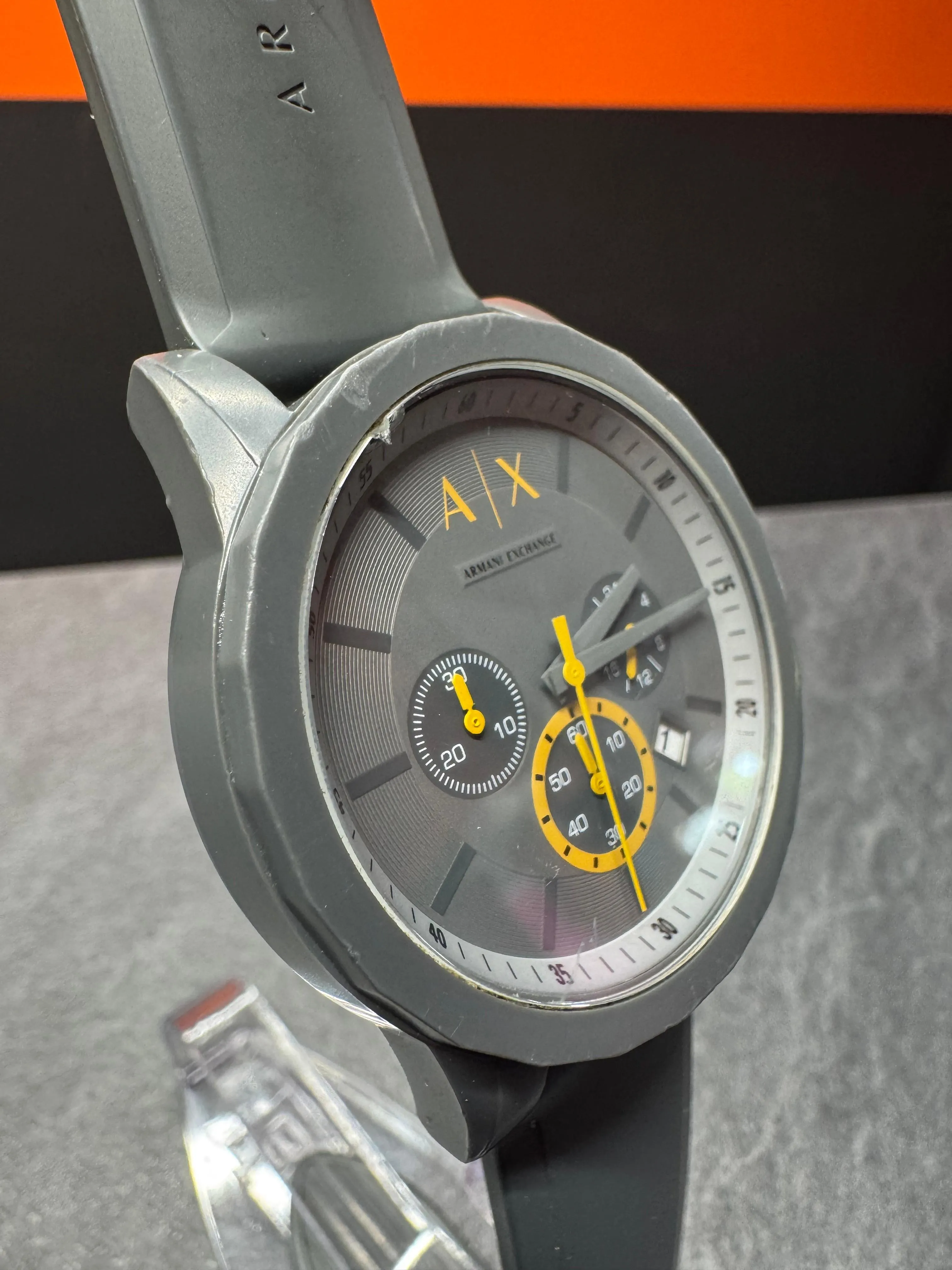 Ceas barbatesc Armani Exchange AX7123 Outerbanks Chronograph, 44 mm, Quart, 3 ATM, Curea silicon - imagine 4