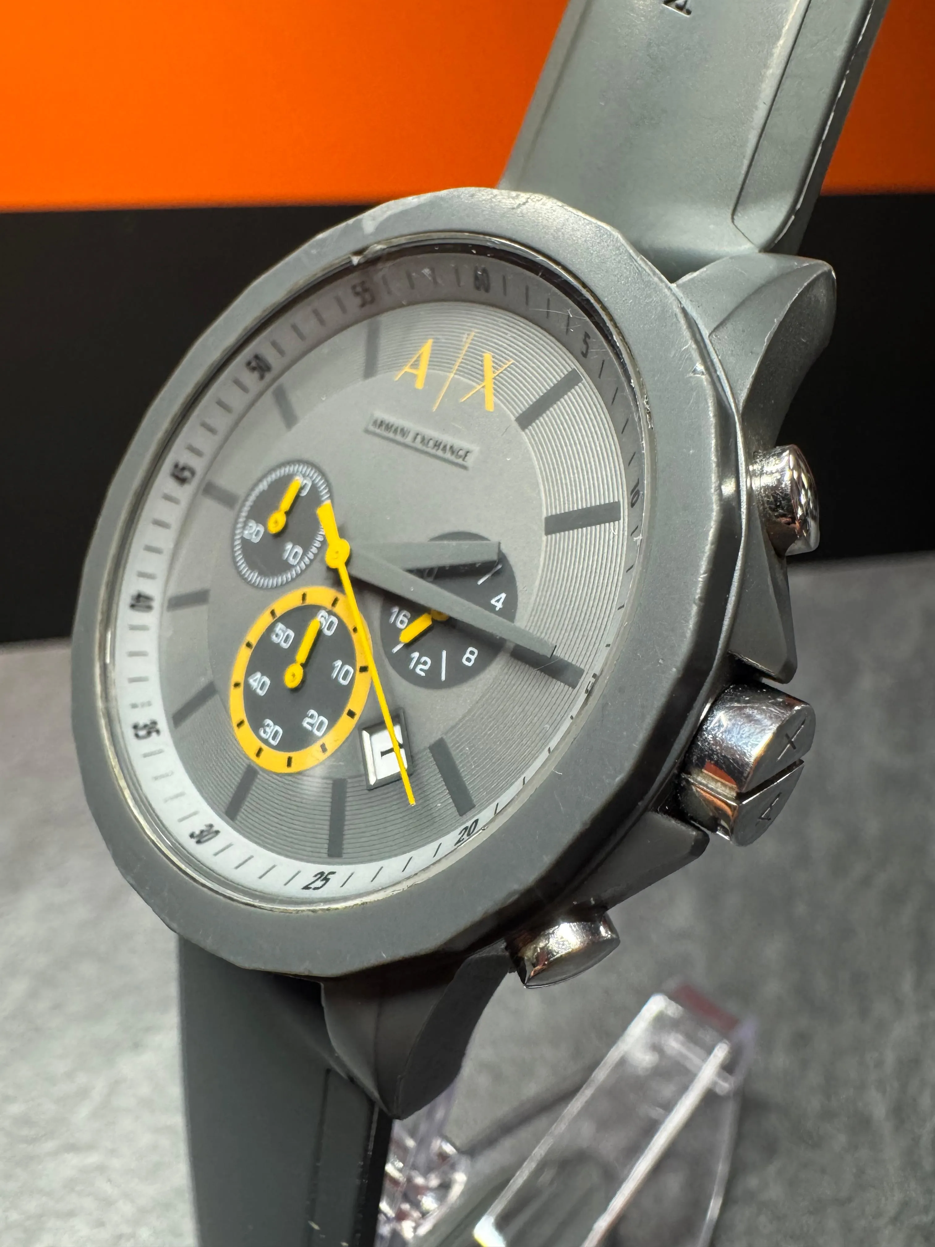 Ceas barbatesc Armani Exchange AX7123 Outerbanks Chronograph, 44 mm, Quart, 3 ATM, Curea silicon - imagine 3