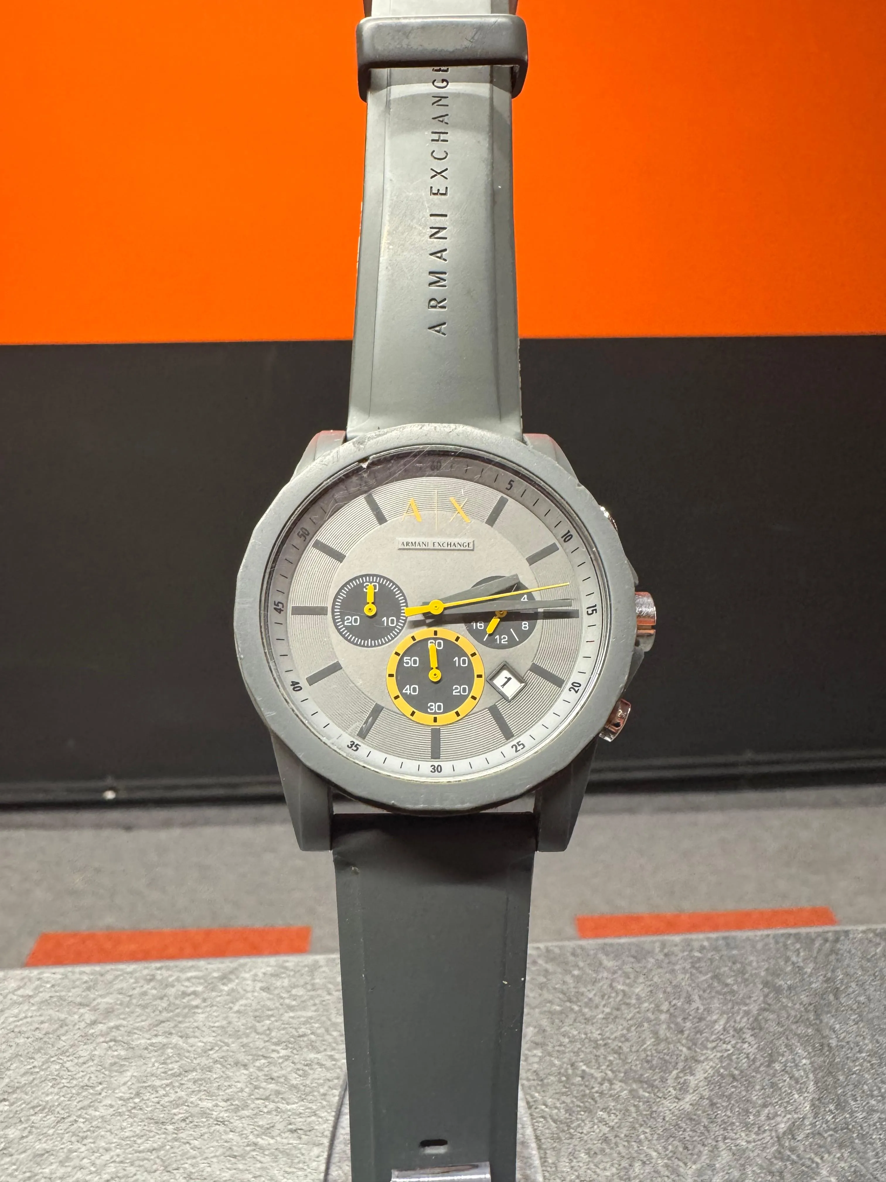 Ceas barbatesc Armani Exchange AX7123 Outerbanks Chronograph, 44 mm, Quart, 3 ATM, Curea silicon