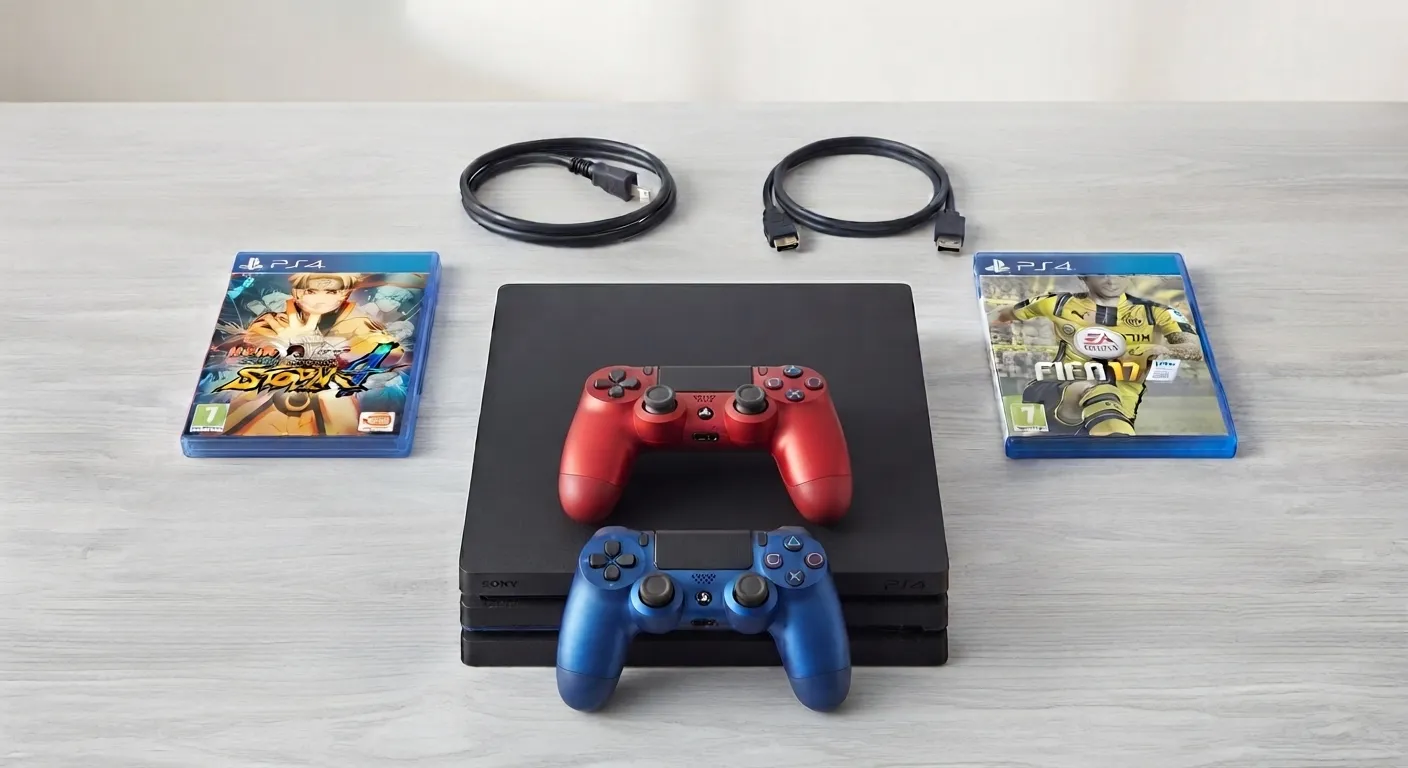 Consola SONY PlayStation 4 PRO 1 Tb + 2x Controller + Joc Fifa si Fighting - imagine 2
