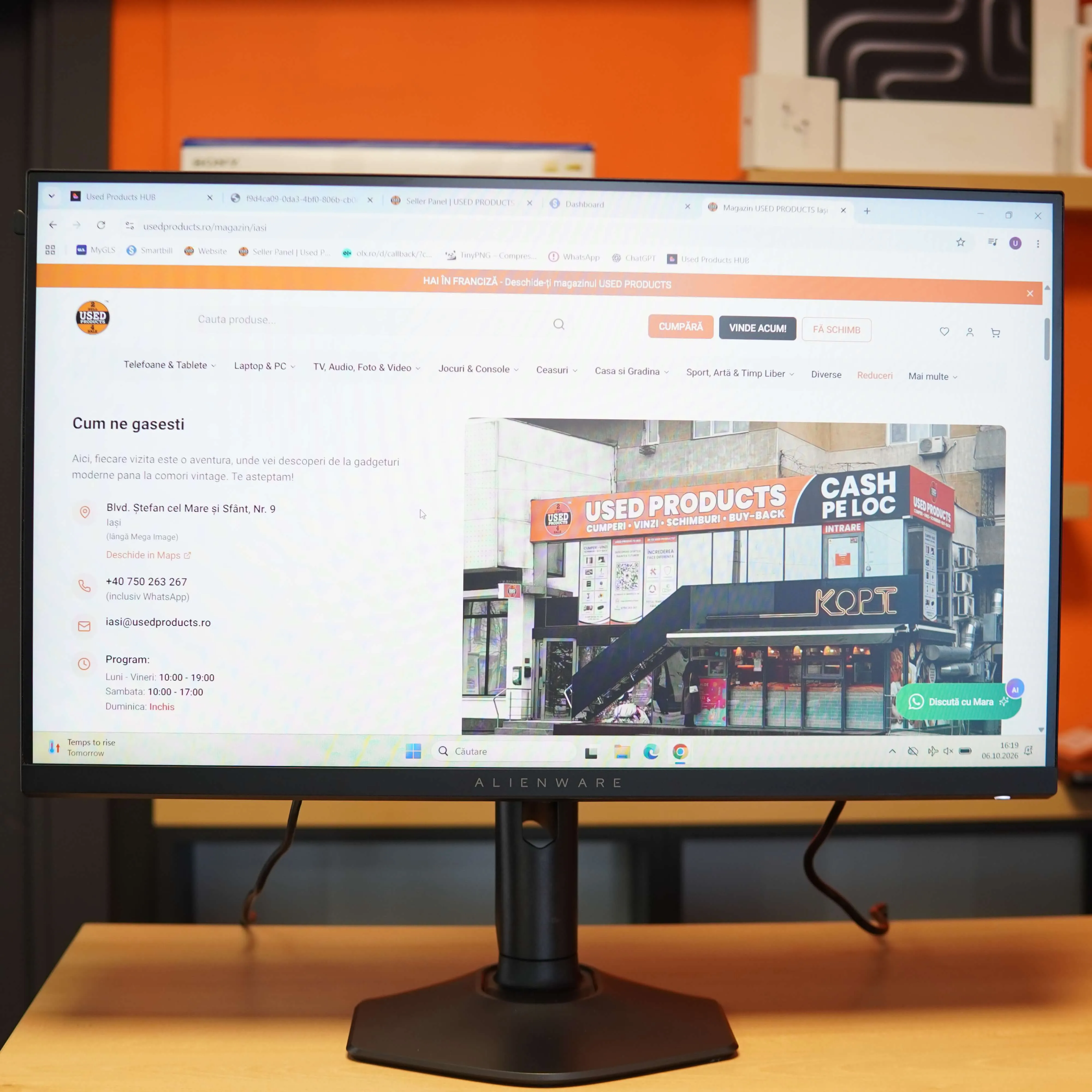 Monitor Gaming IPS LED Dell Alienware 27" AW2724HF, Full HD, HDMI, DisplayPort, Pivot, 360 Hz, 0.5 ms (Negru) - imagine 2