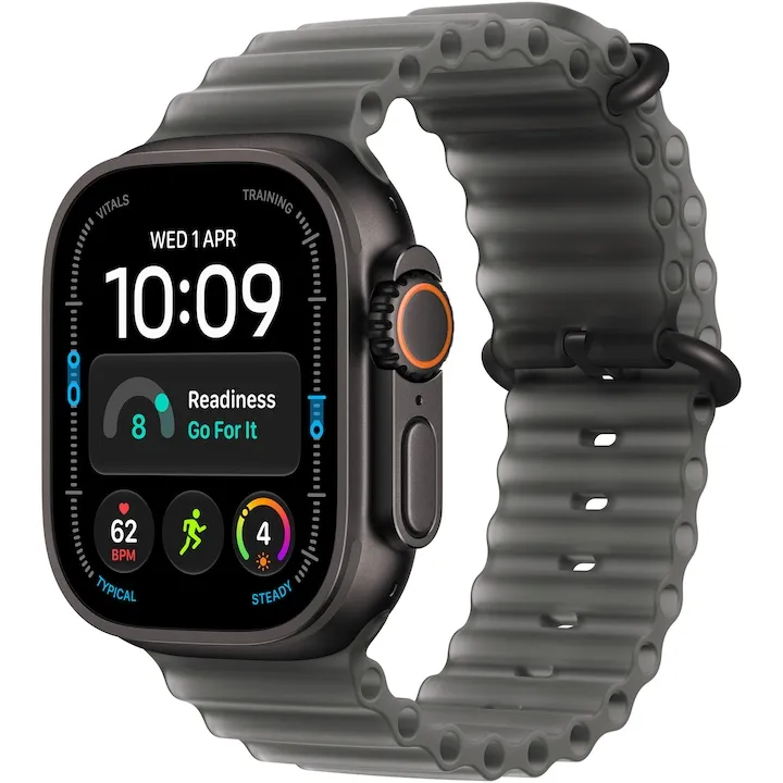 Apple Watch Ultra 4, 49mm, GPS, Cellular, Black Titanium Case, Ocean Band, A3579 - imagine 2