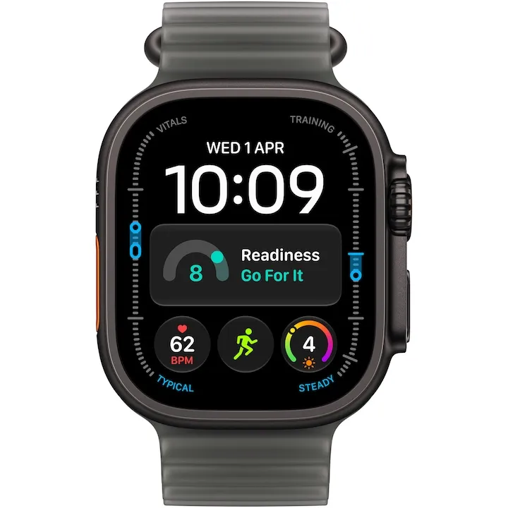 Apple Watch Ultra 4, 49mm, GPS, Cellular, Black Titanium Case, Ocean Band, A3579
