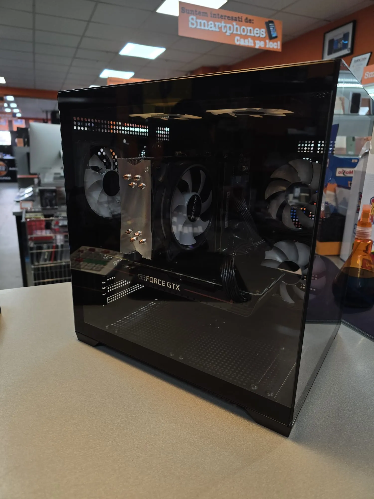 Sistem Desktop Gaming ProGaming Ambra Black Cube Tower, Procesor Intel Core i5-10400 6-Core, 4.3GHz, 16 Gb RAM DDR4, HDD 1 Tb, SSD 512 Gb NVMe, NVIDIA GeForce GTX 1080 8 Gb, USB, HDMI, DisplayPort - imagine 2