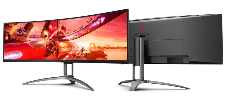 Monitor Gaming Curbat AOC AGON AG493UCX2, UltraWide 49 inch, Rezolutie Dual QHD 5120x1440,165Hz, Port USB-C, KVM integrat, HDR 400
