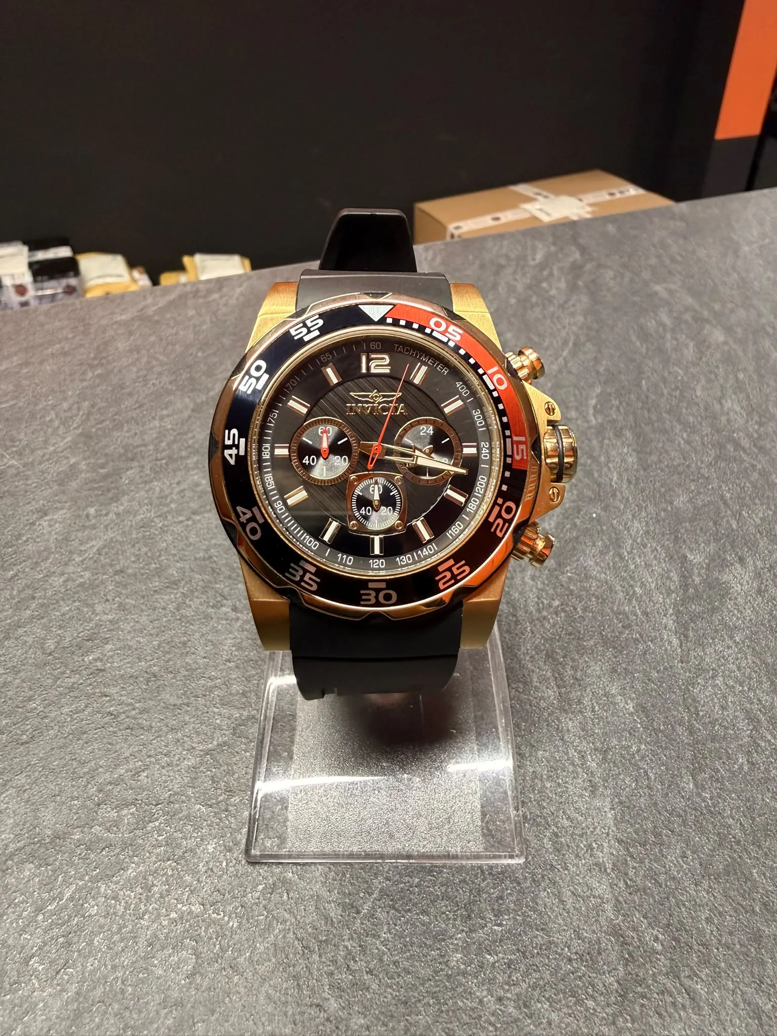 Ceas Barbati INVICTA Pro Diver 20027, Cronograf, Mecanism Quartz, 48mm, Carcasa otel inxoidabil, Curea cauciuc, Analog