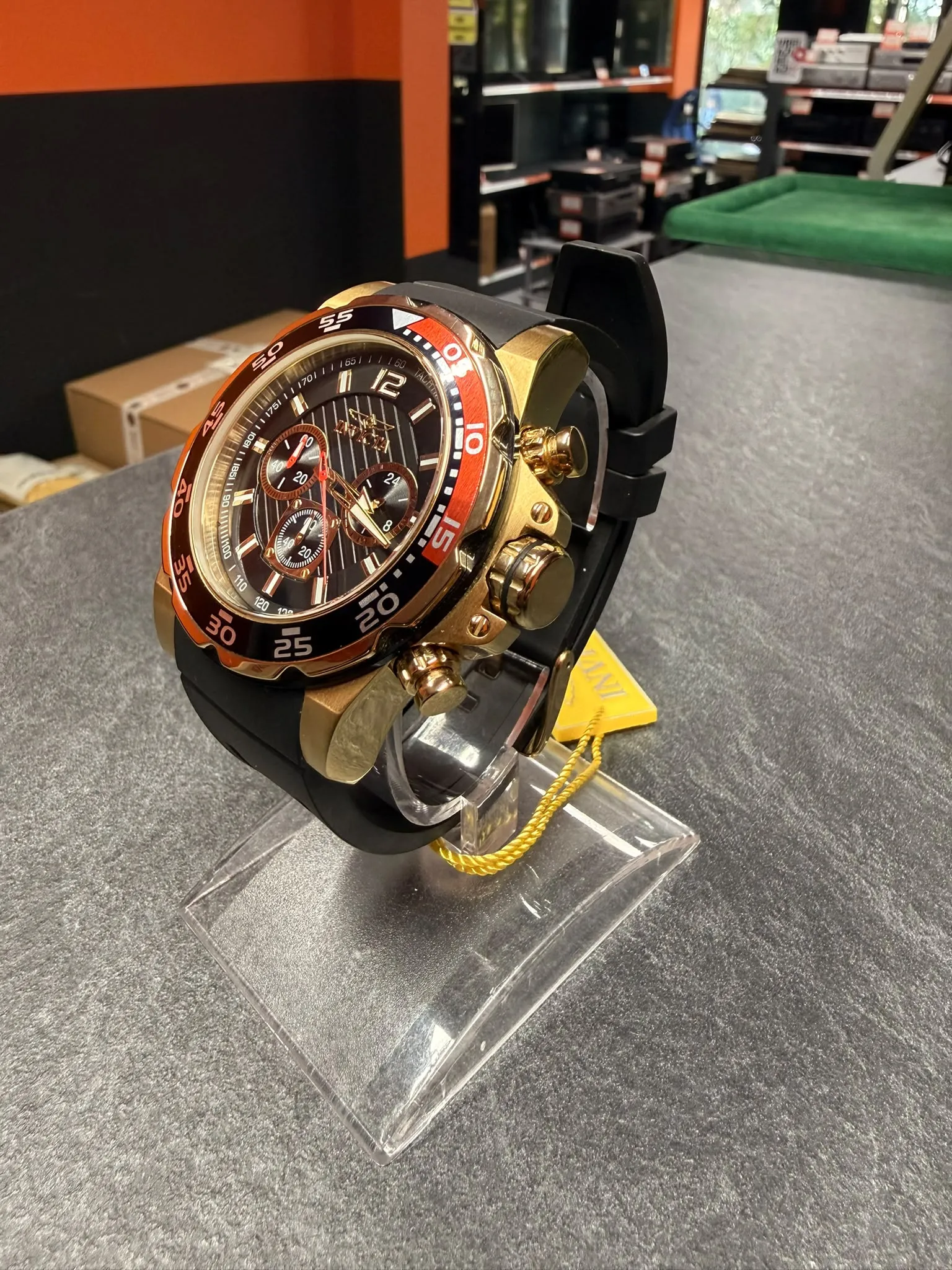 Ceas Barbati INVICTA Pro Diver 20027, Cronograf, Mecanism Quartz, 48mm, Carcasa otel inxoidabil, Curea cauciuc, Analog - imagine 2