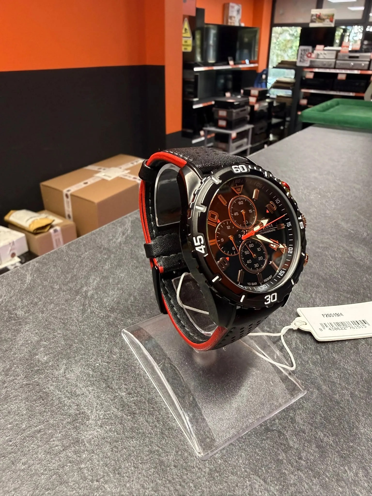 Ceas Barbati FESTINA Chrono Sport F20519/4, Cronograf, Quartz, 45mm, 10ATM, Carcasa otel inoxidabil, Curea piele, Analog - imagine 2