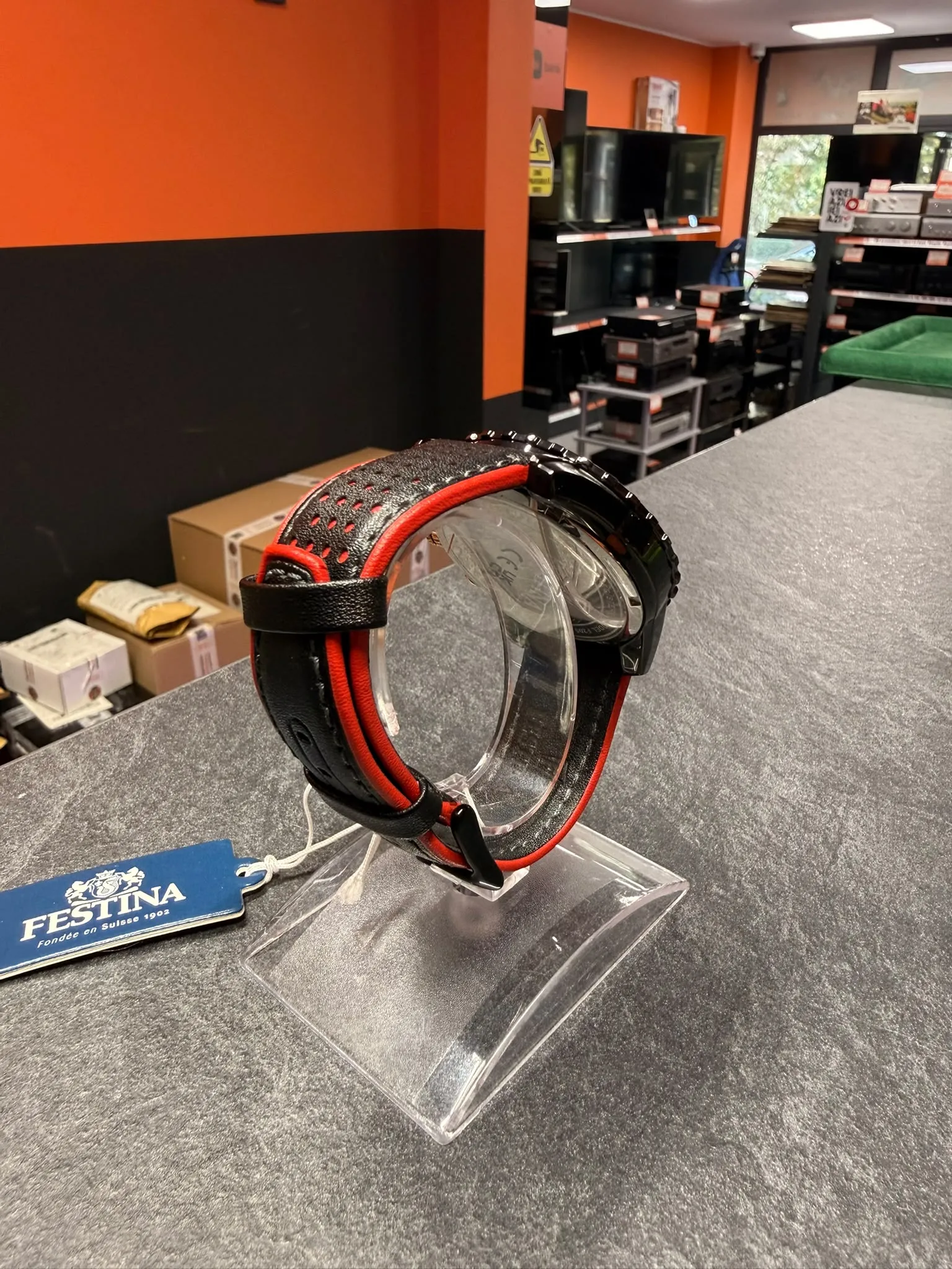 Ceas Barbati FESTINA Chrono Sport F20519/4, Cronograf, Quartz, 45mm, 10ATM, Carcasa otel inoxidabil, Curea piele, Analog - imagine 5
