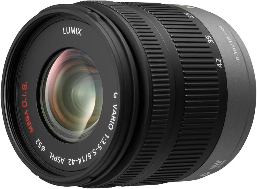 Obiectiv Foto Lumix Panasonic 14-42mm, G Vario, 1:3.5-5.6, MEGA O.I.S, Negru - imagine 2