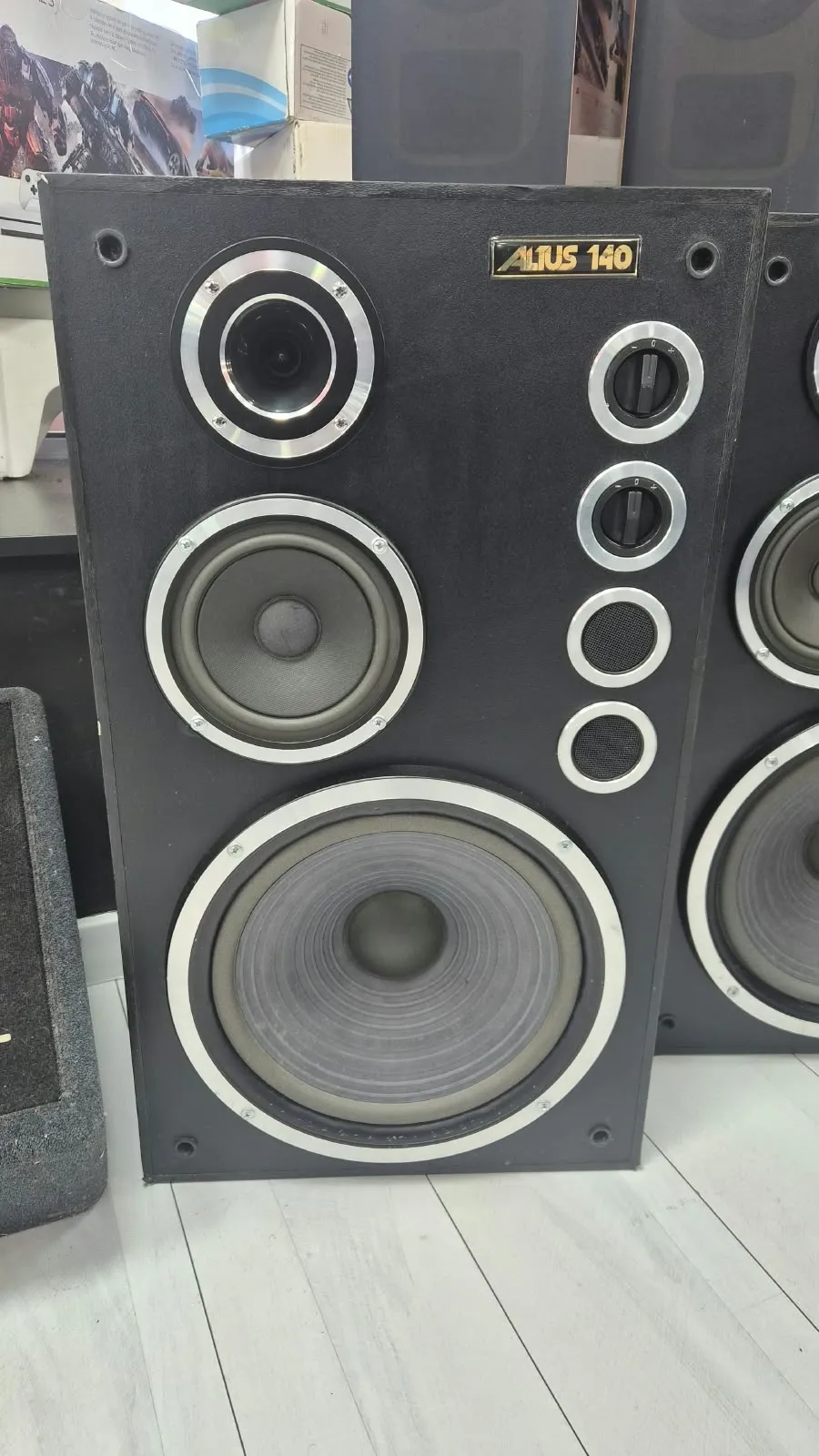 Boxe Audio Vintage Tonsil Altus 140 (Unitra), 3 Căi, Woofer 30cm (12 inch), Horn Tweeter, 140W, 8 Ohmi, Lemn, Negru - imagine 2