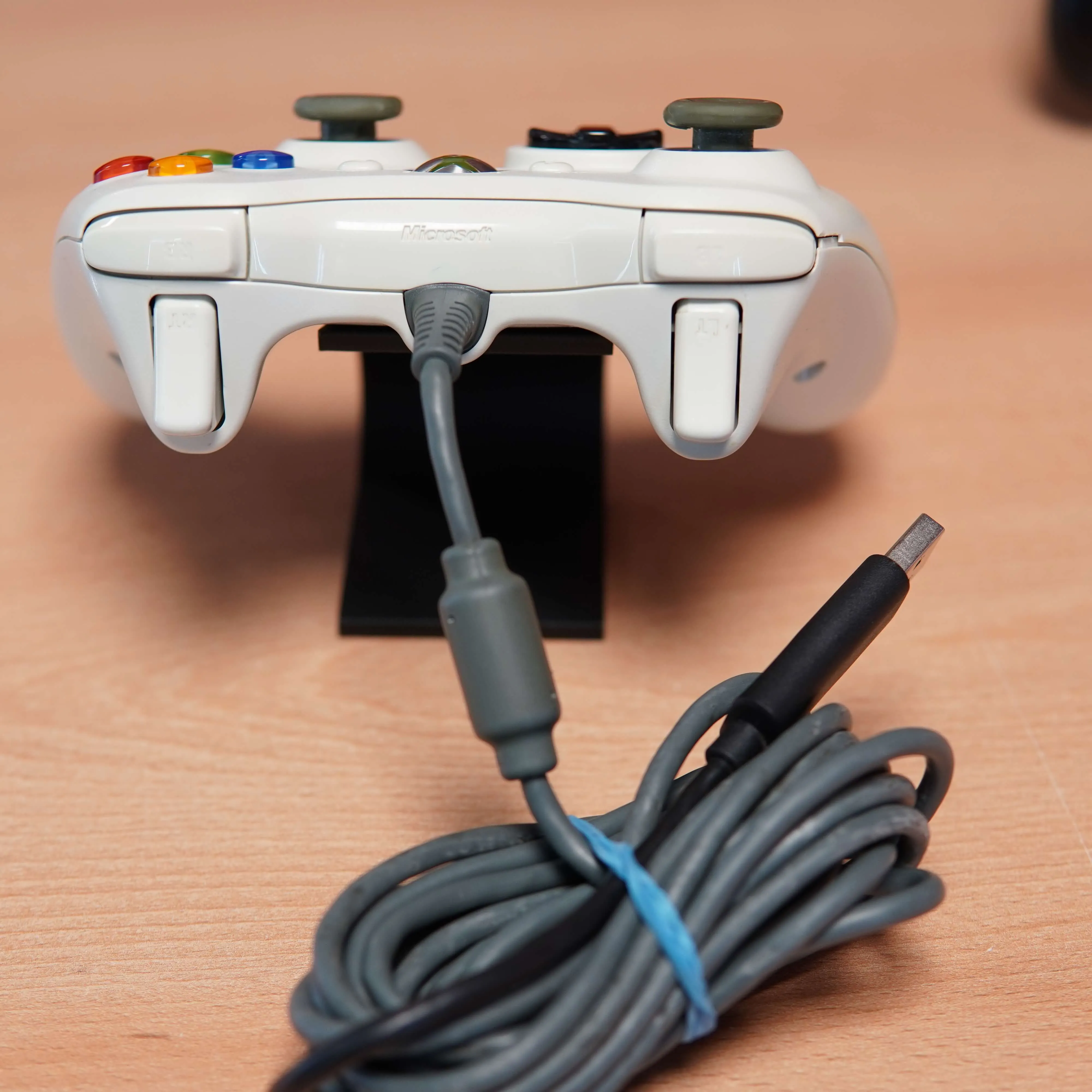 Controller Microsoft Xbox 360, cu fir, Alb - imagine 5