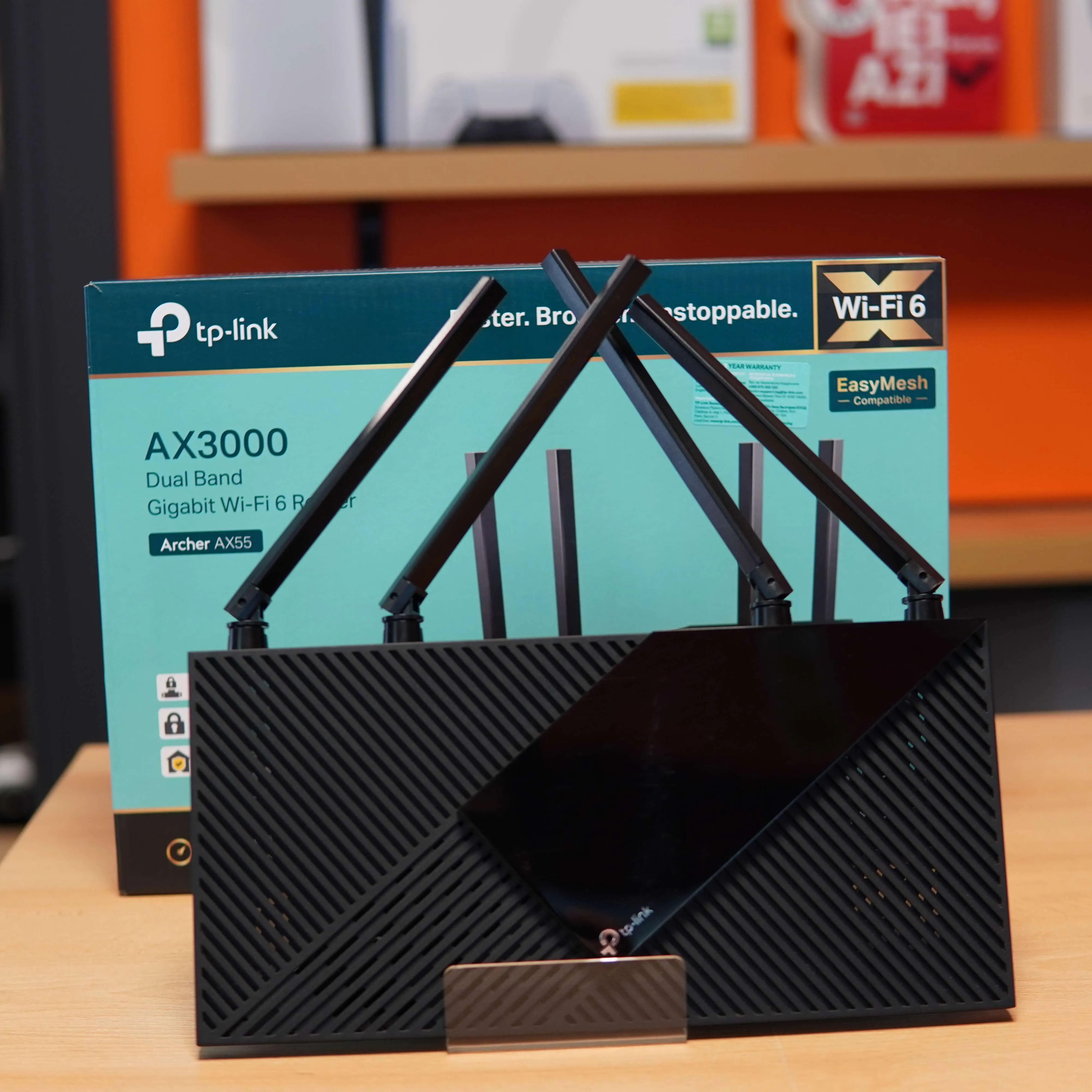 Router Wireless Gigabit TP-LINK Archer AX55, AX3000, Wi-Fi 6, Dual-Band 574+2402 Mbps, Negru - imagine 2