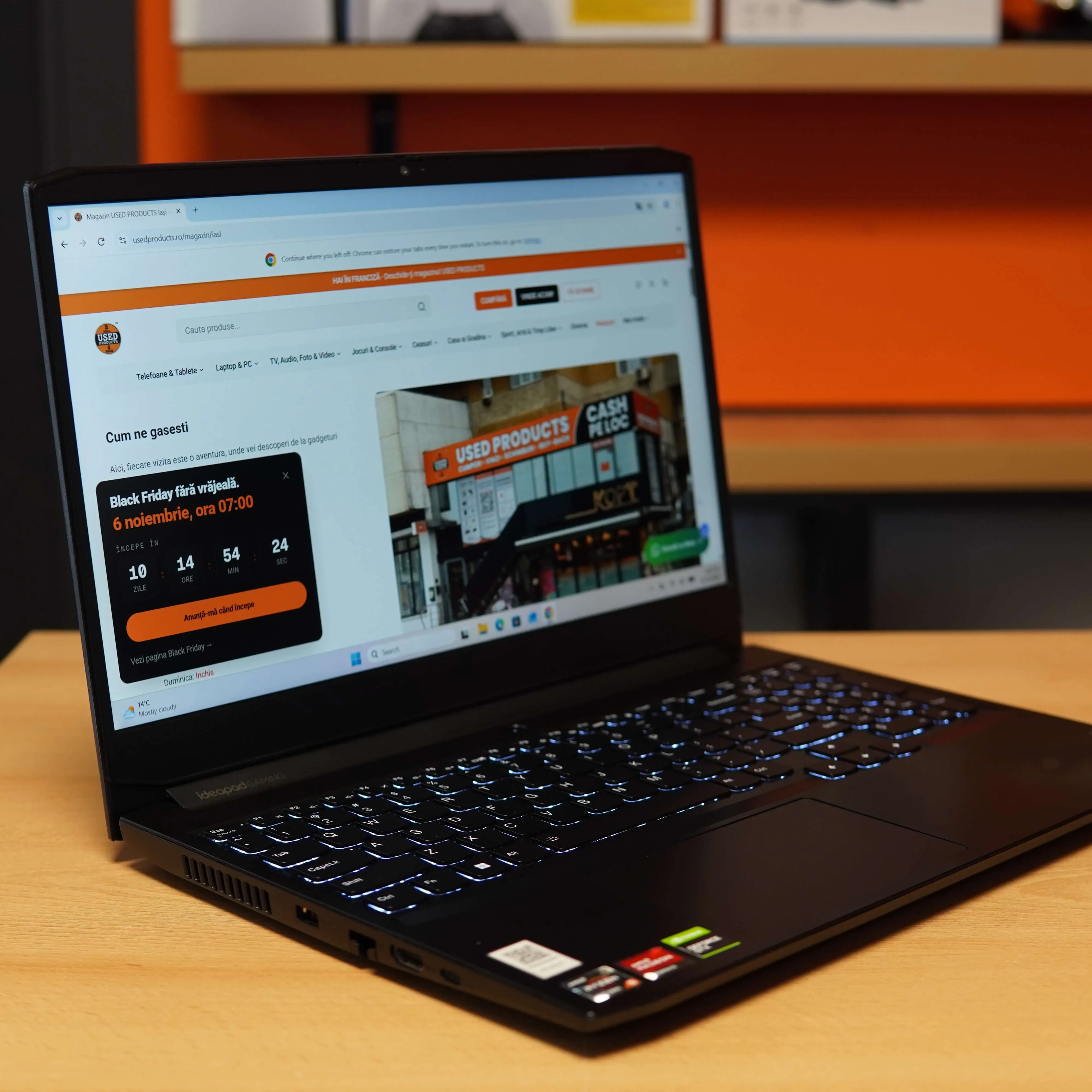 Laptop Gaming Lenovo IdeaPad Gaming 3 15ACH6, AMD Ryzen 5 5600H, 16 GB DDR4, 512GB SSD, GTX 1650 4 GB, Negru - imagine 3